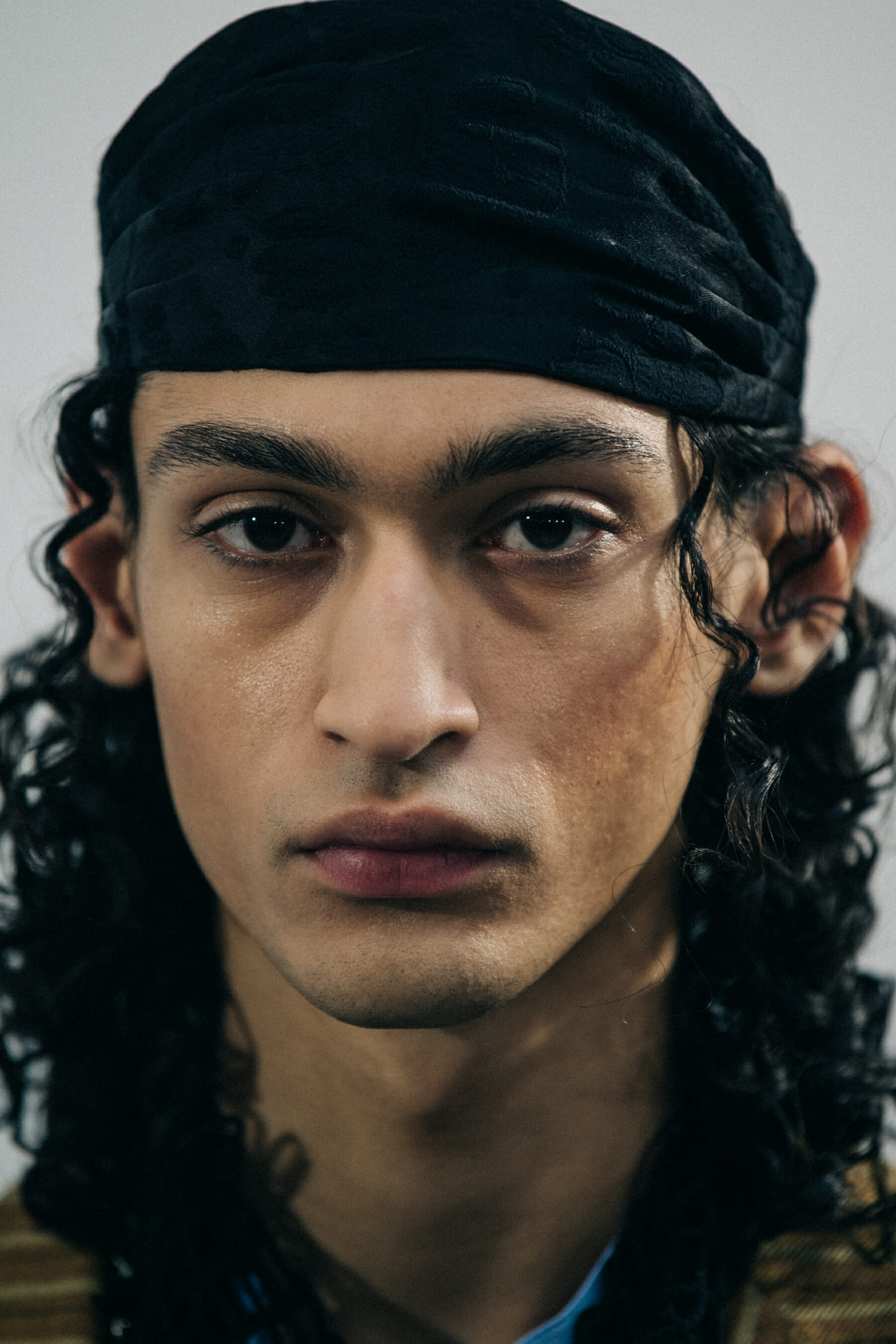 Portrait of model wearing bandana