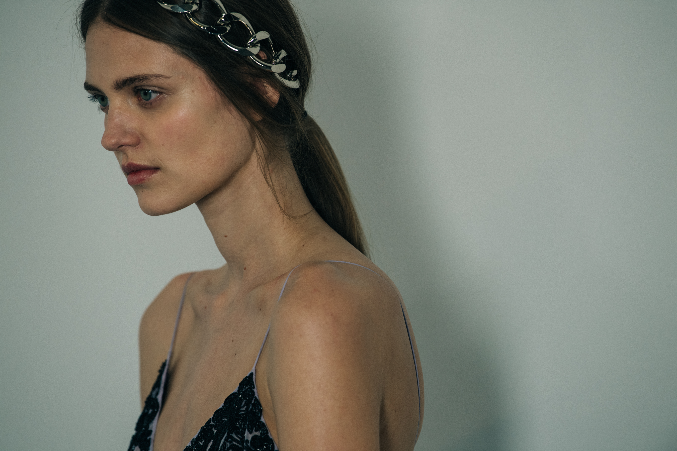 Nataliya Bulycheva backstage at Balmain