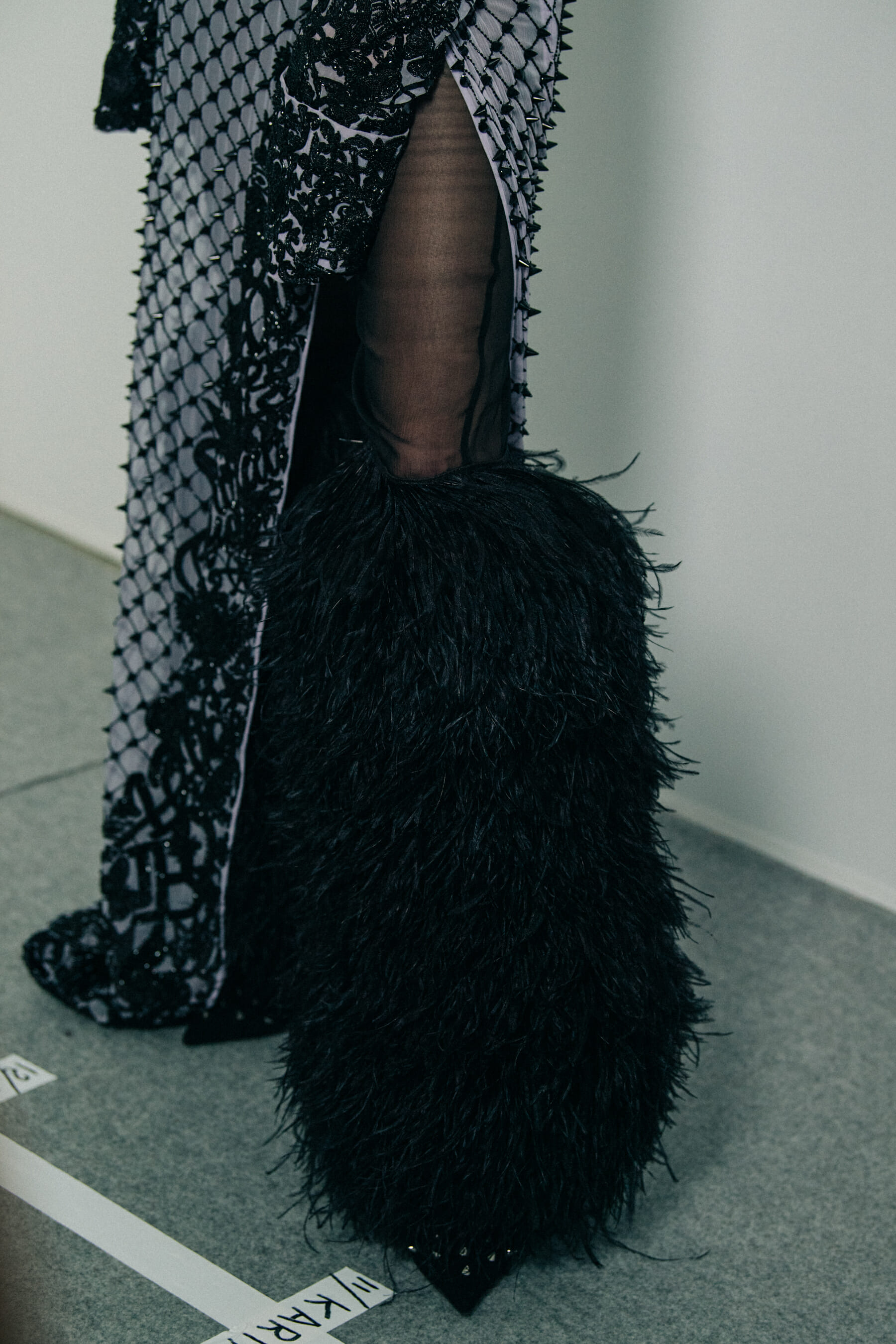 Nataliya Bulycheva backstage at Balmain