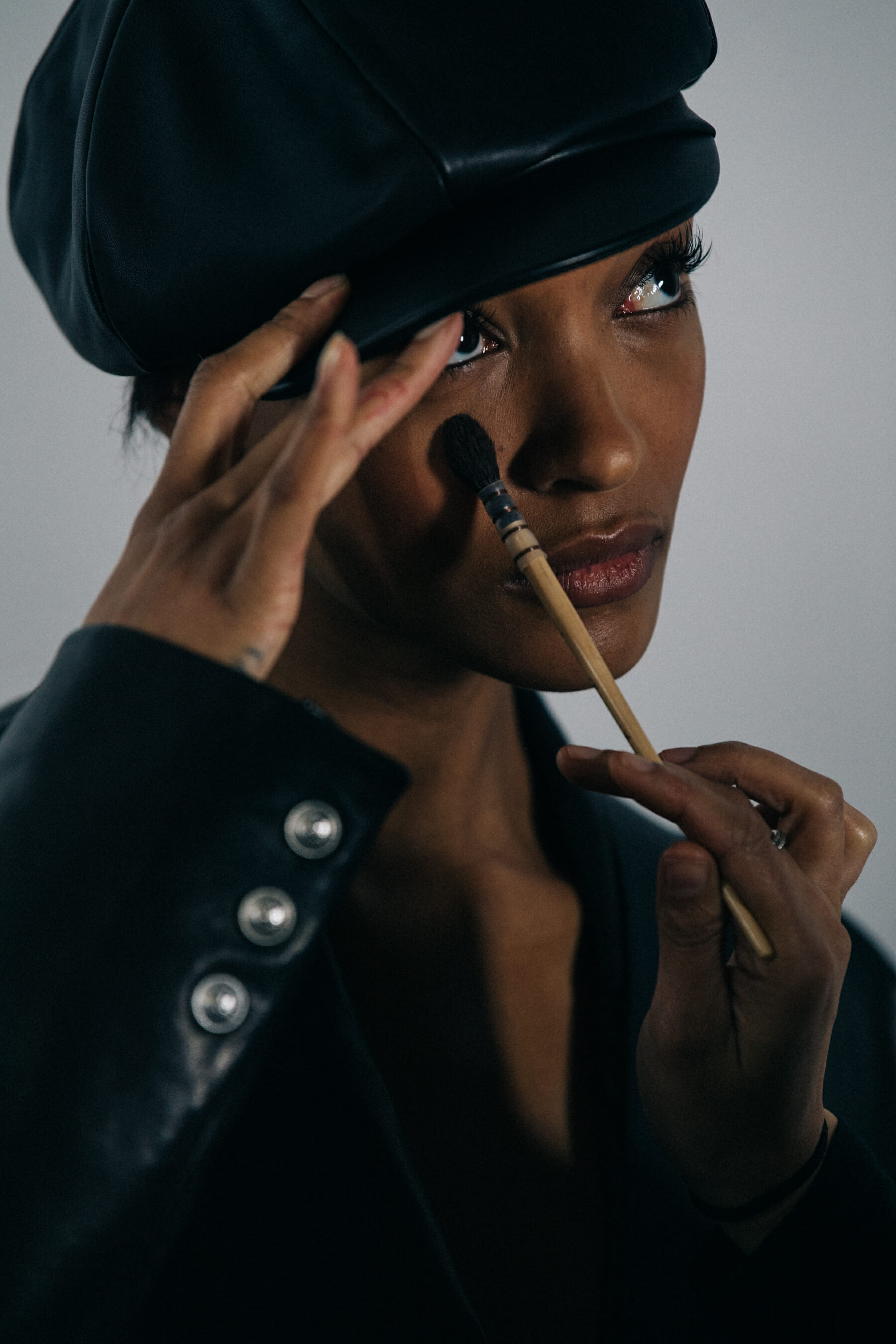 Jourdan Dunn backstage at Balmain