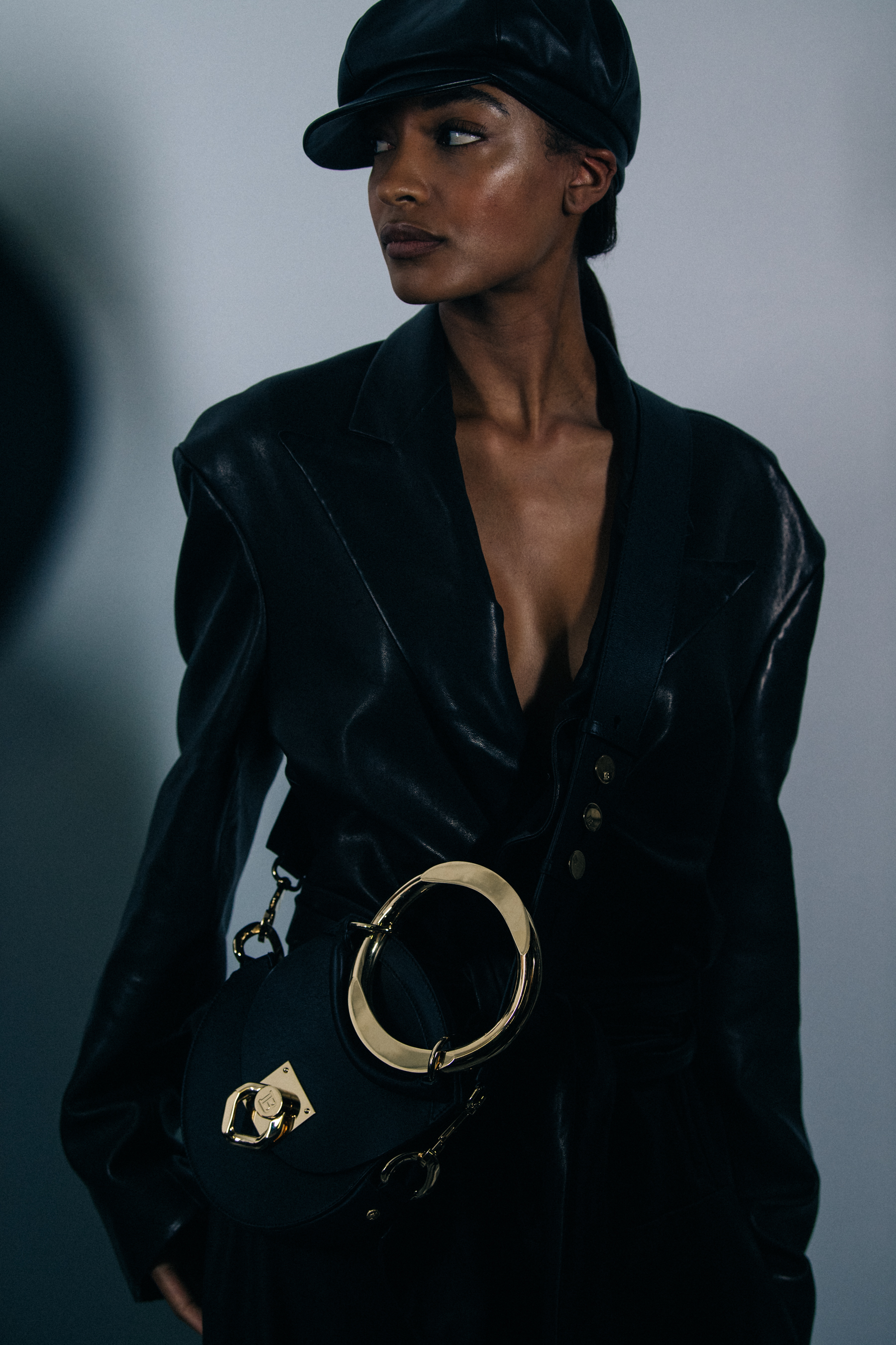 Jourdan Dunn backstage at Balmain