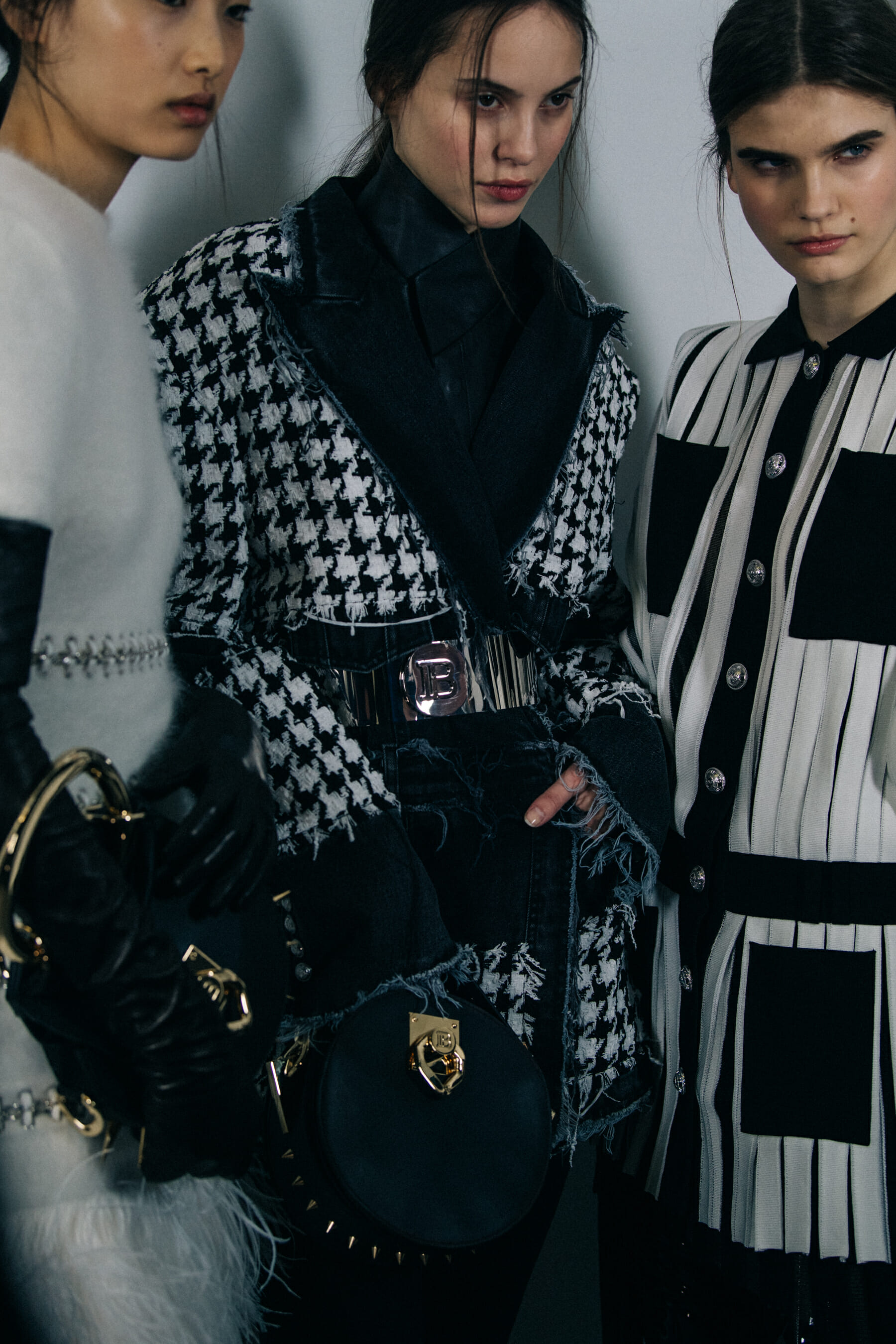 Yvonne Bevanda backstage at Balmain