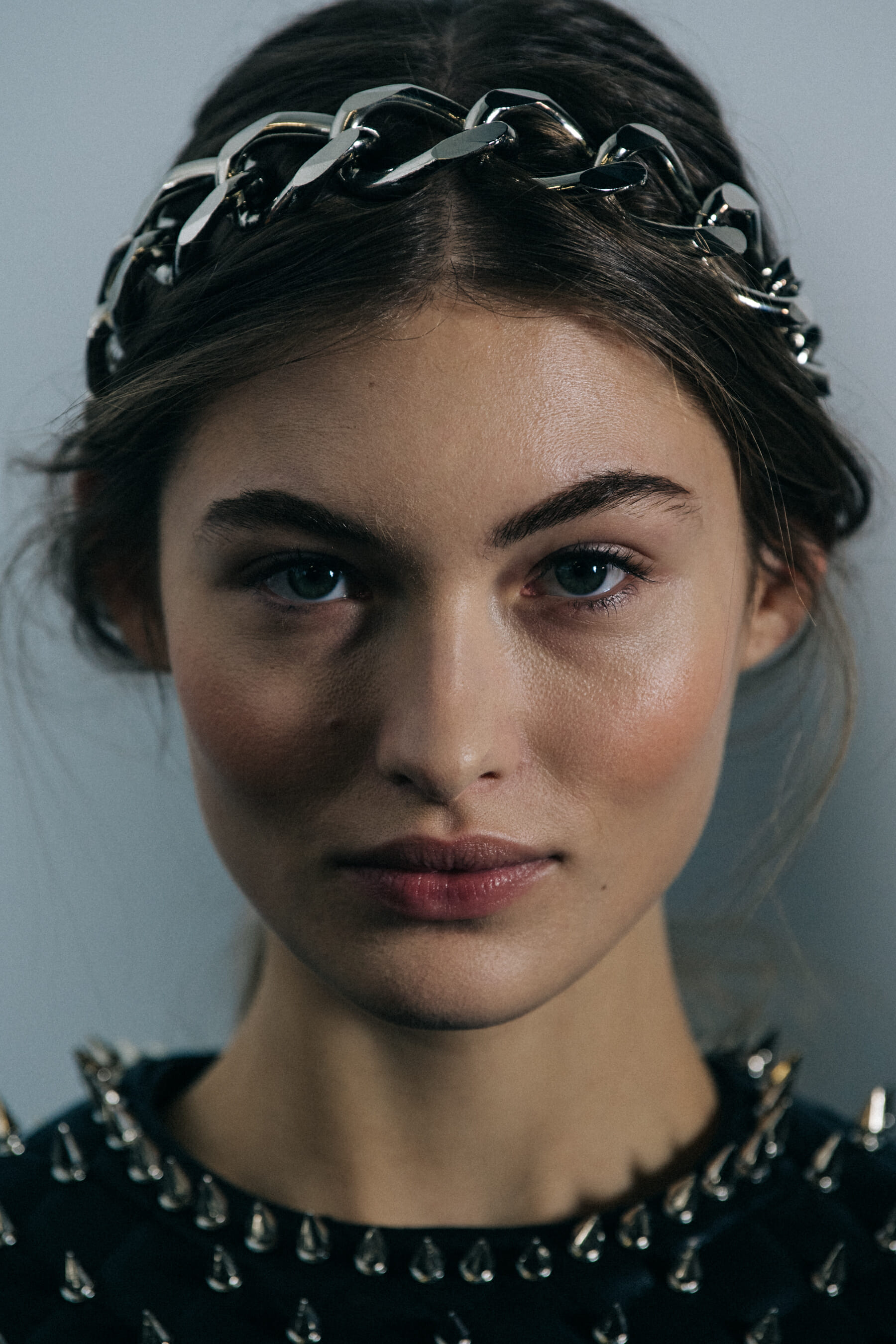 Grace Elizabeth backstage at Balmain