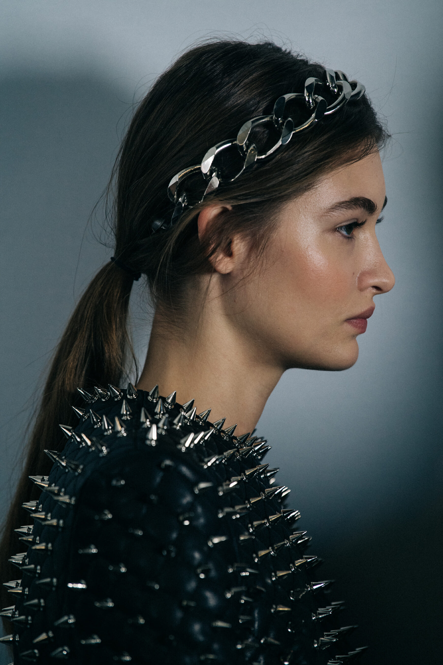 Grace Elizabeth backstage at Balmain