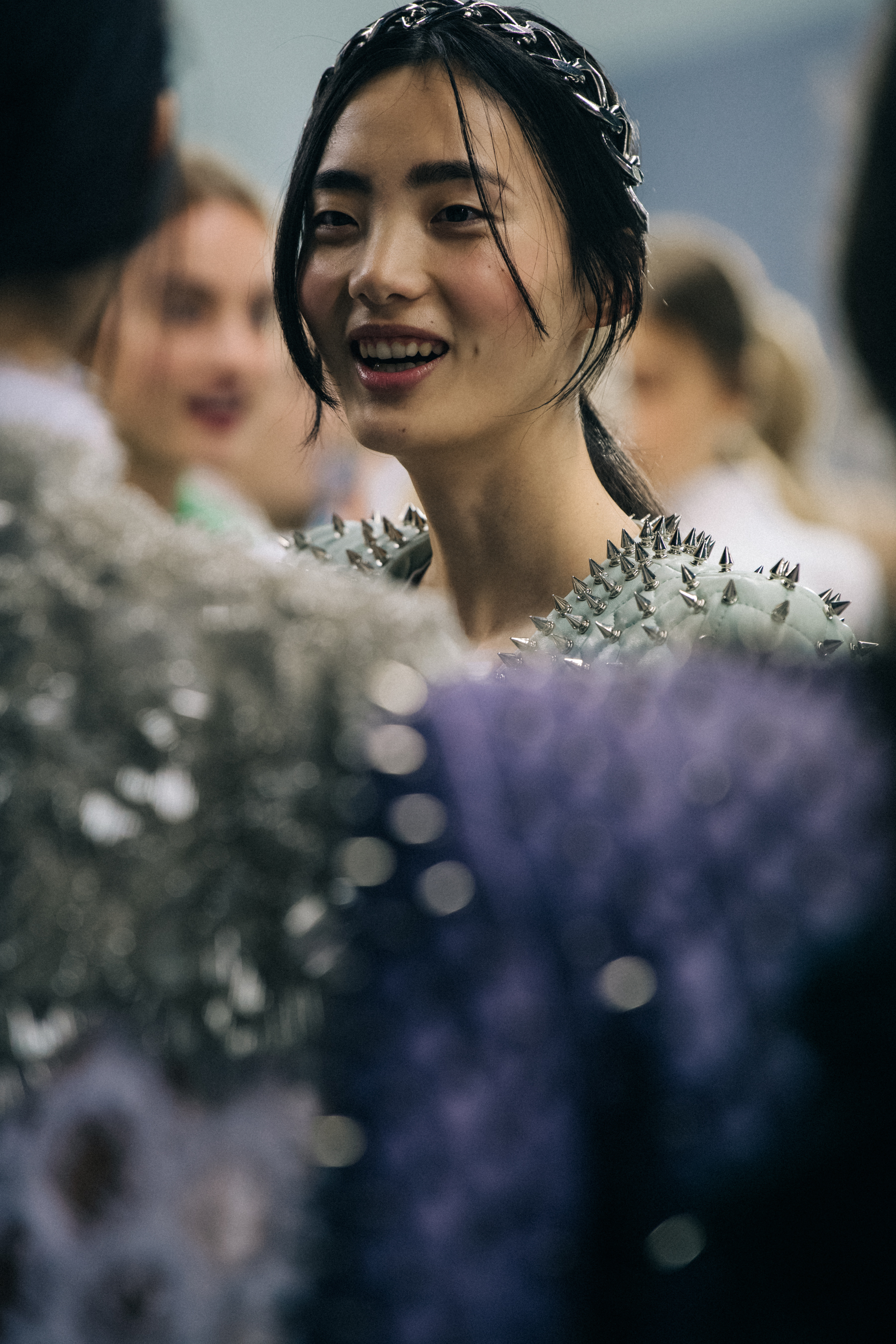 Liu Huan backstage at Balmain