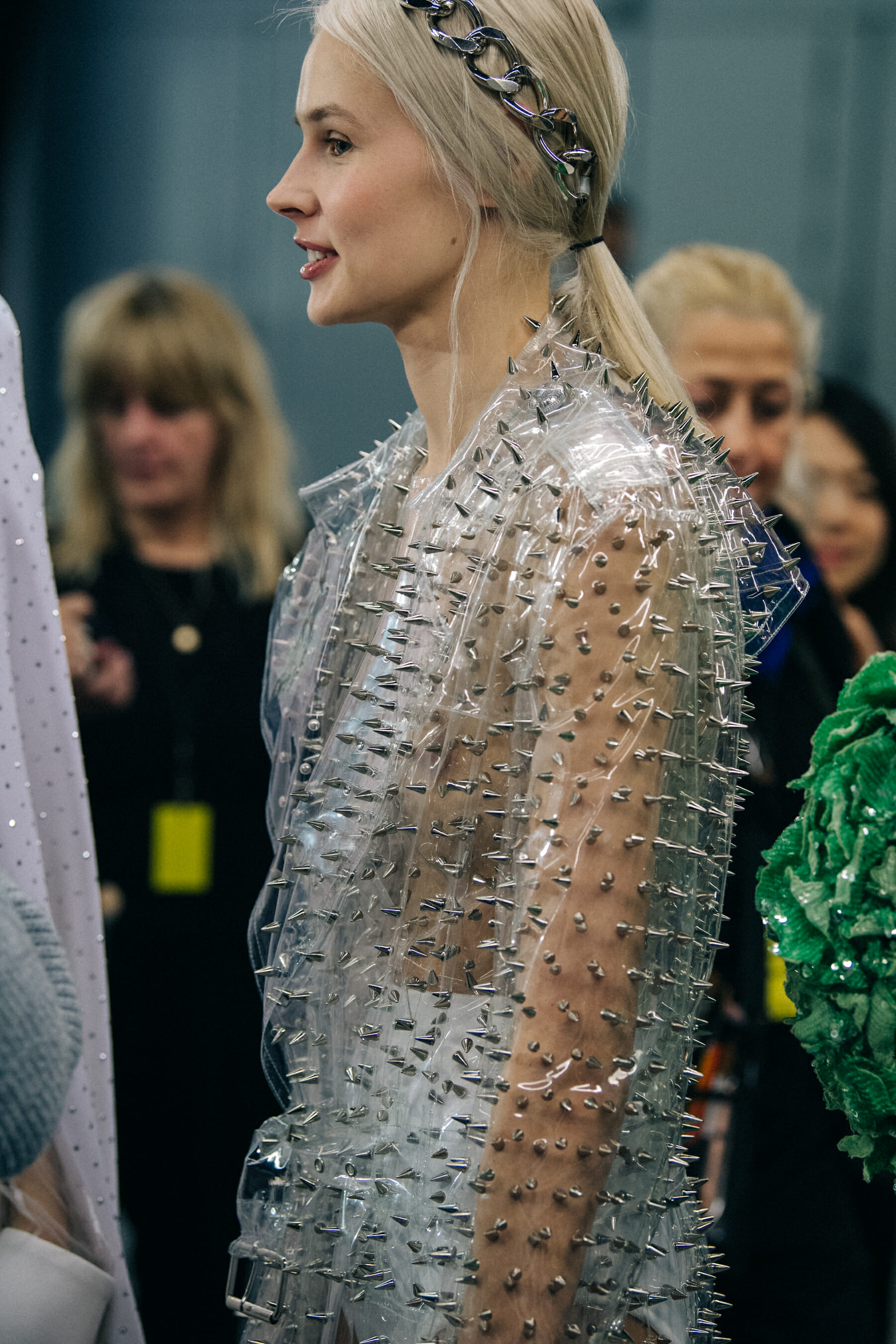 Tanya Kozhemyakina backstage at Balmain