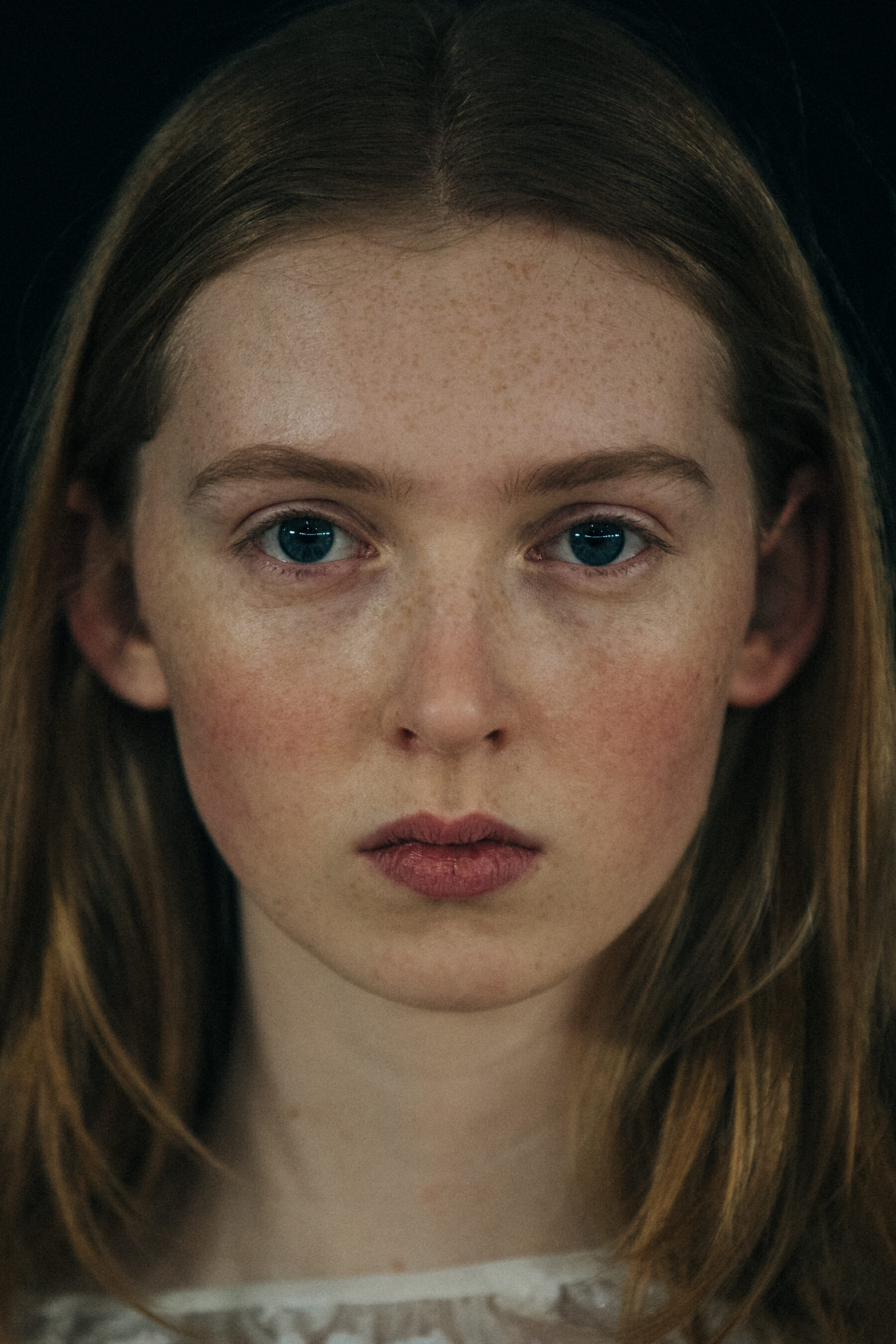 Clara Ruby backstage at Cecilie Bahnsen