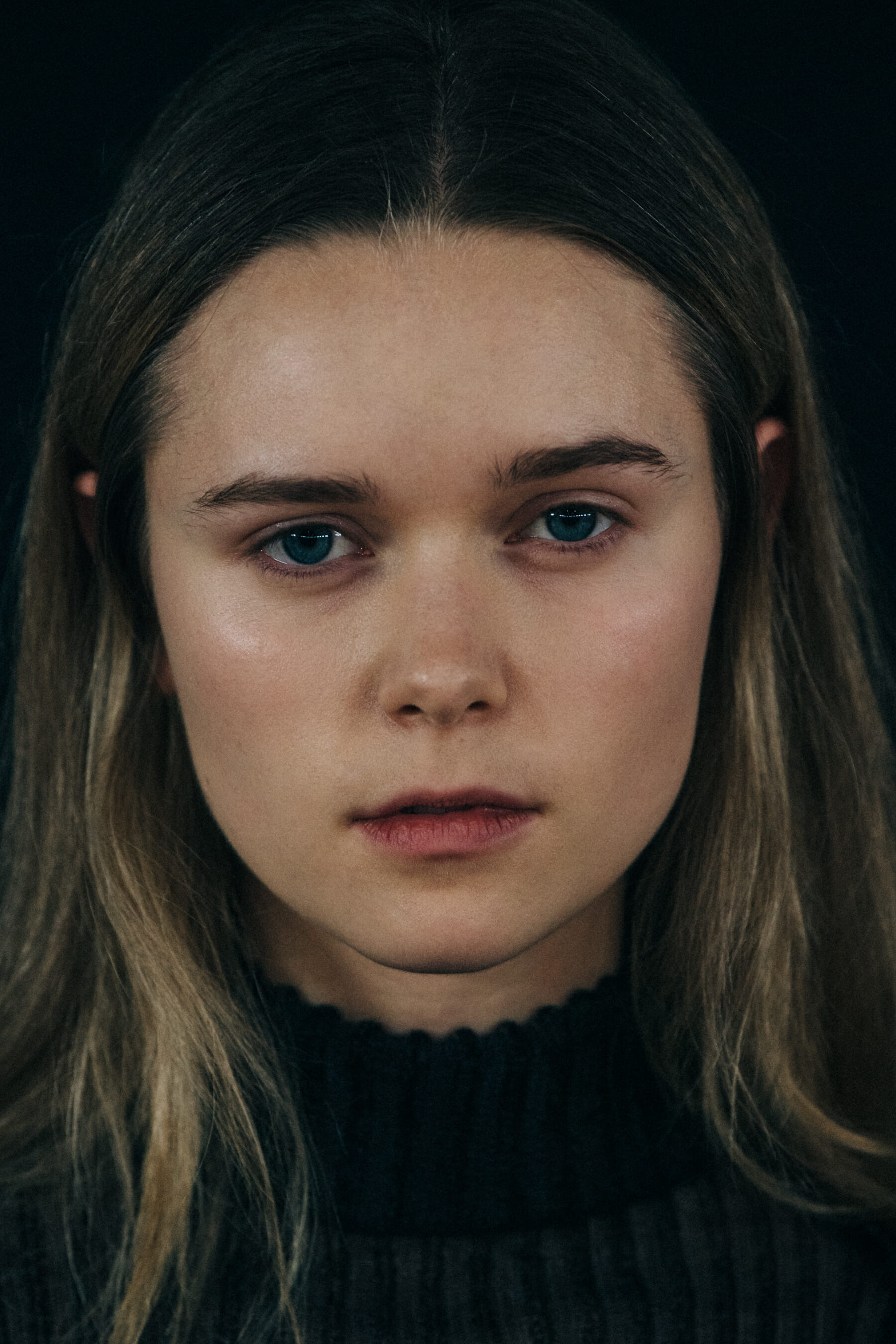 Amalie Frijs-Djurhuus backstage at Cecilie Bahnsen