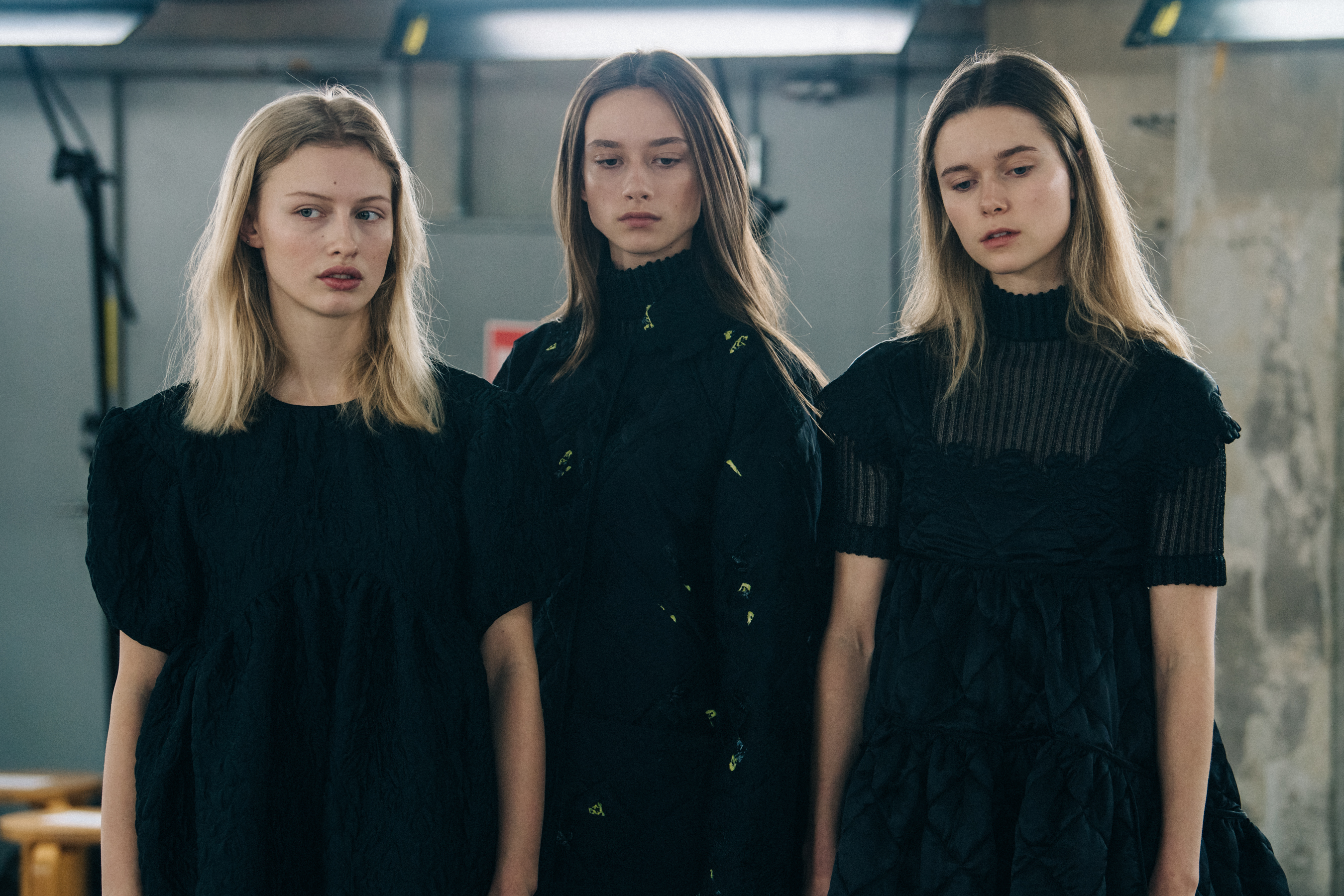 Amalie Frijs-Djurhuus backstage at Cecilie Bahnsen