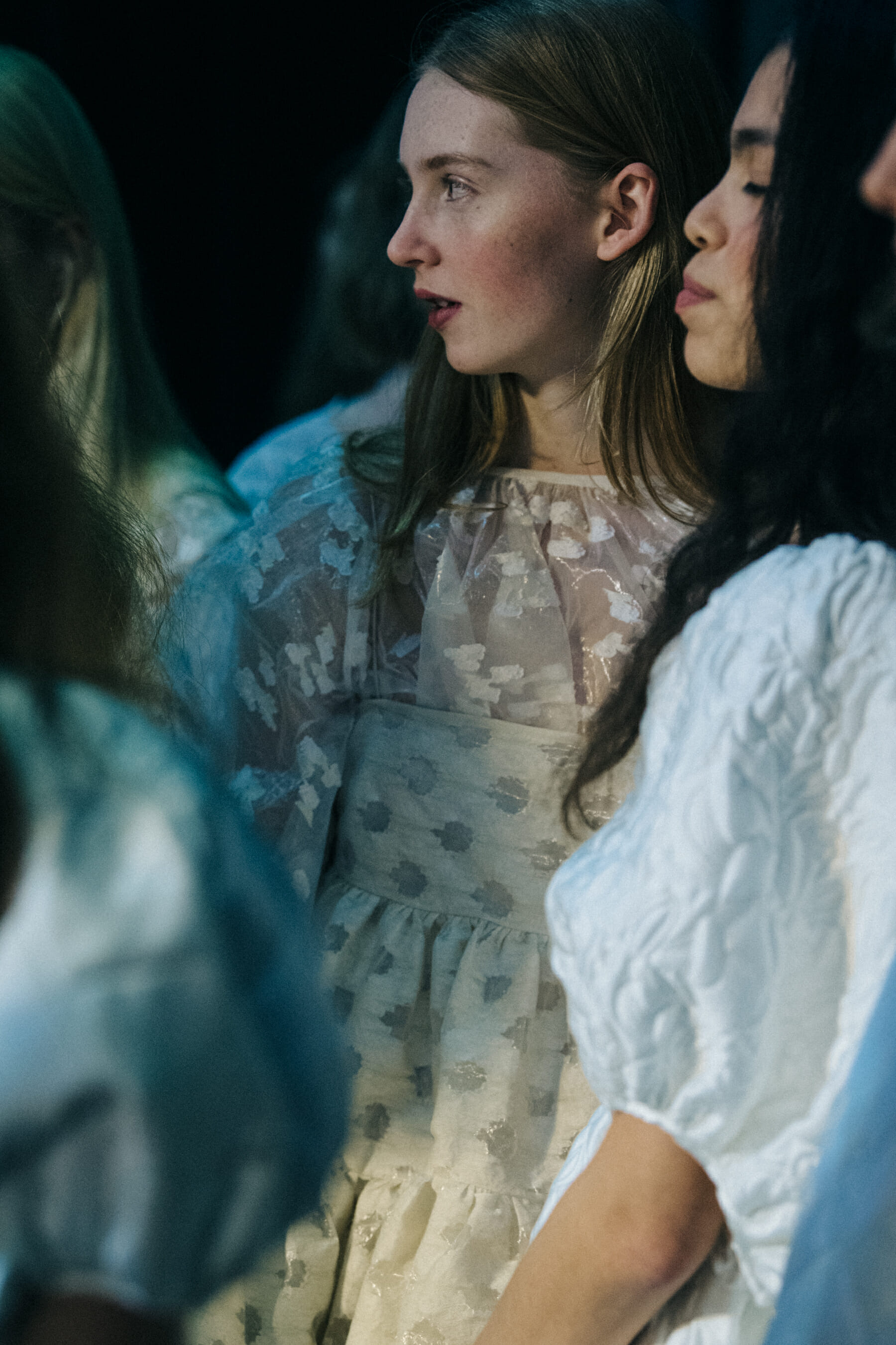 Clara Ruby backstage at Cecilie Bahnsen