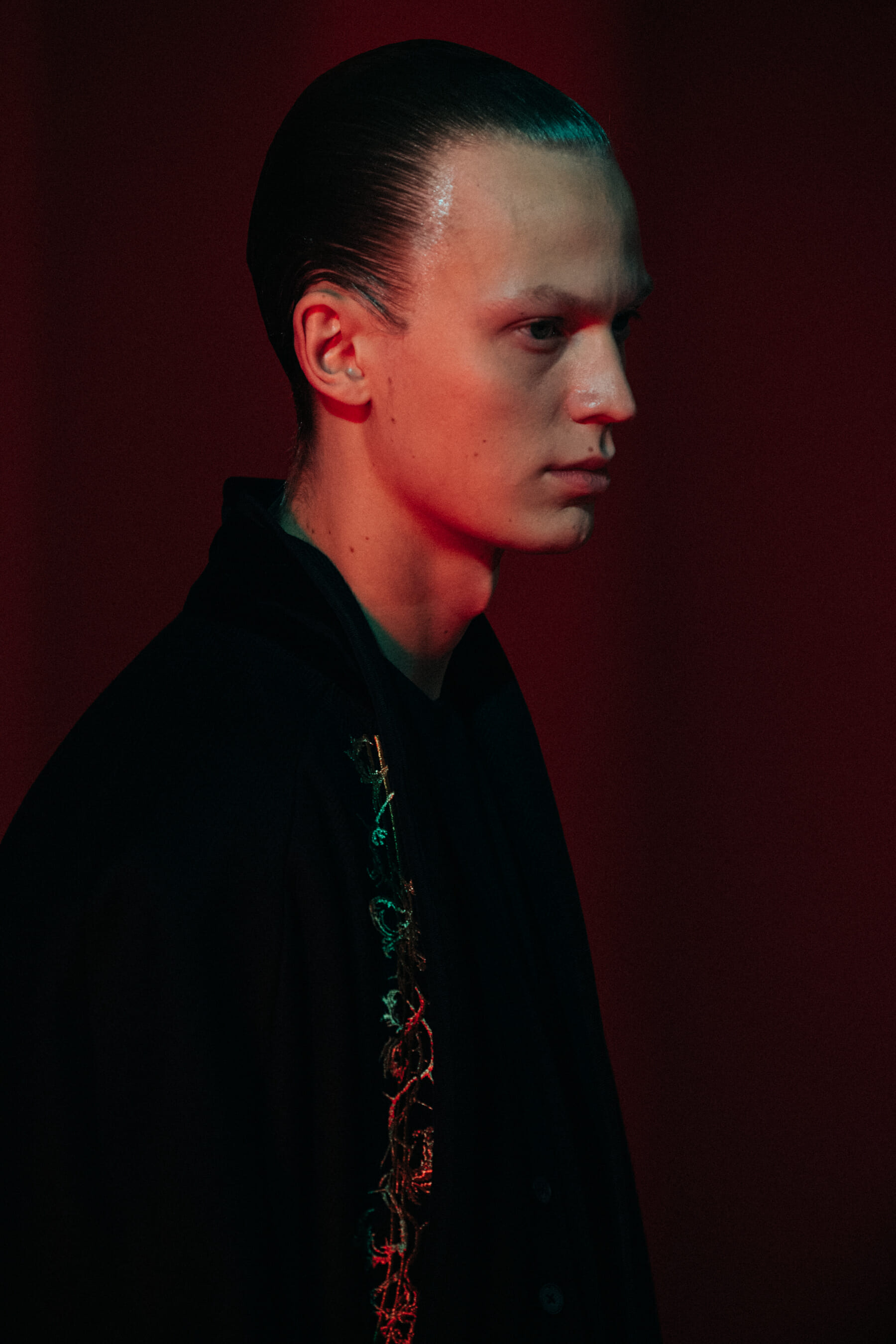 Jonas Gloer backstage at Haider Ackermann