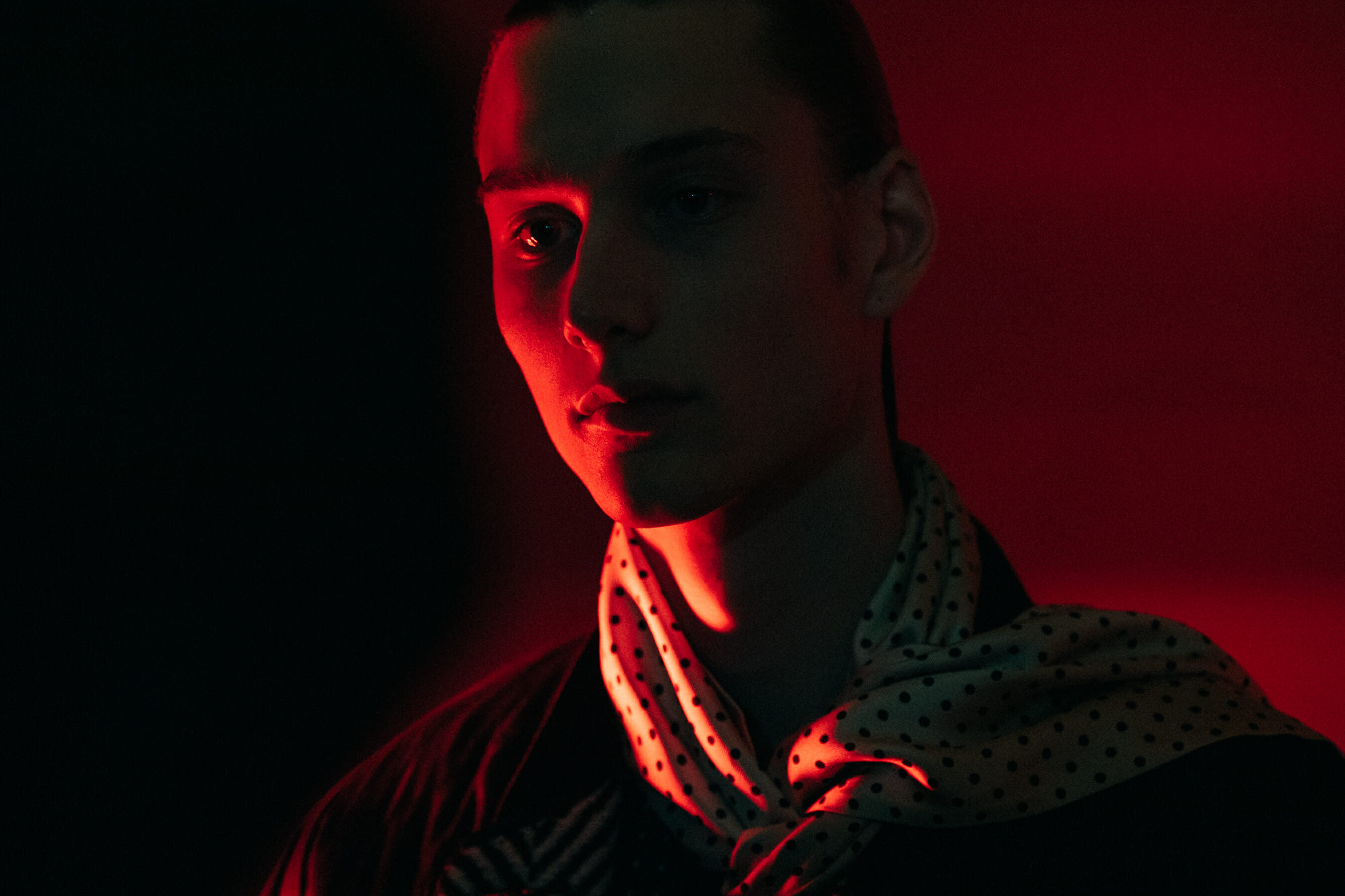 Model backstage wearing Haider Ackermann