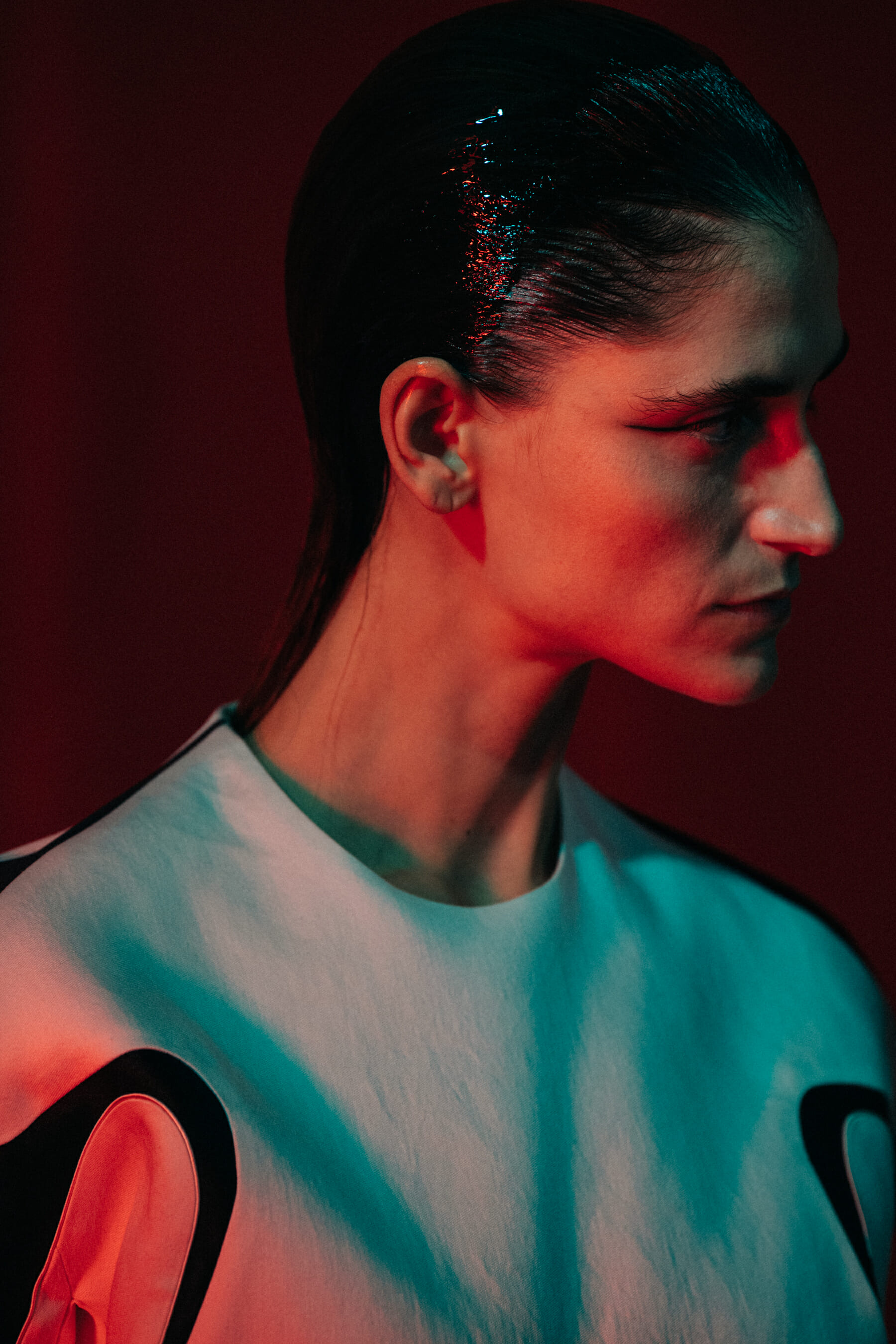 Daiane Conterato backstage at Haider Ackermann