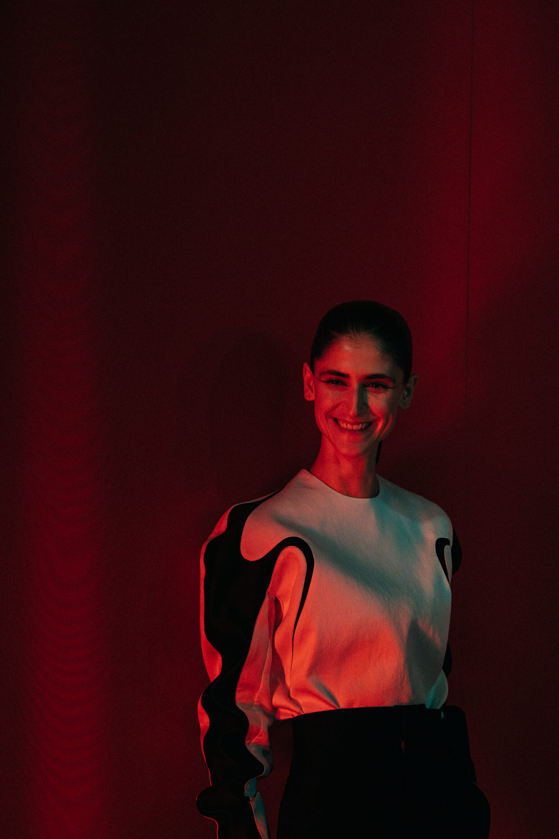 Daiane Conterato backstage at Haider Ackermann