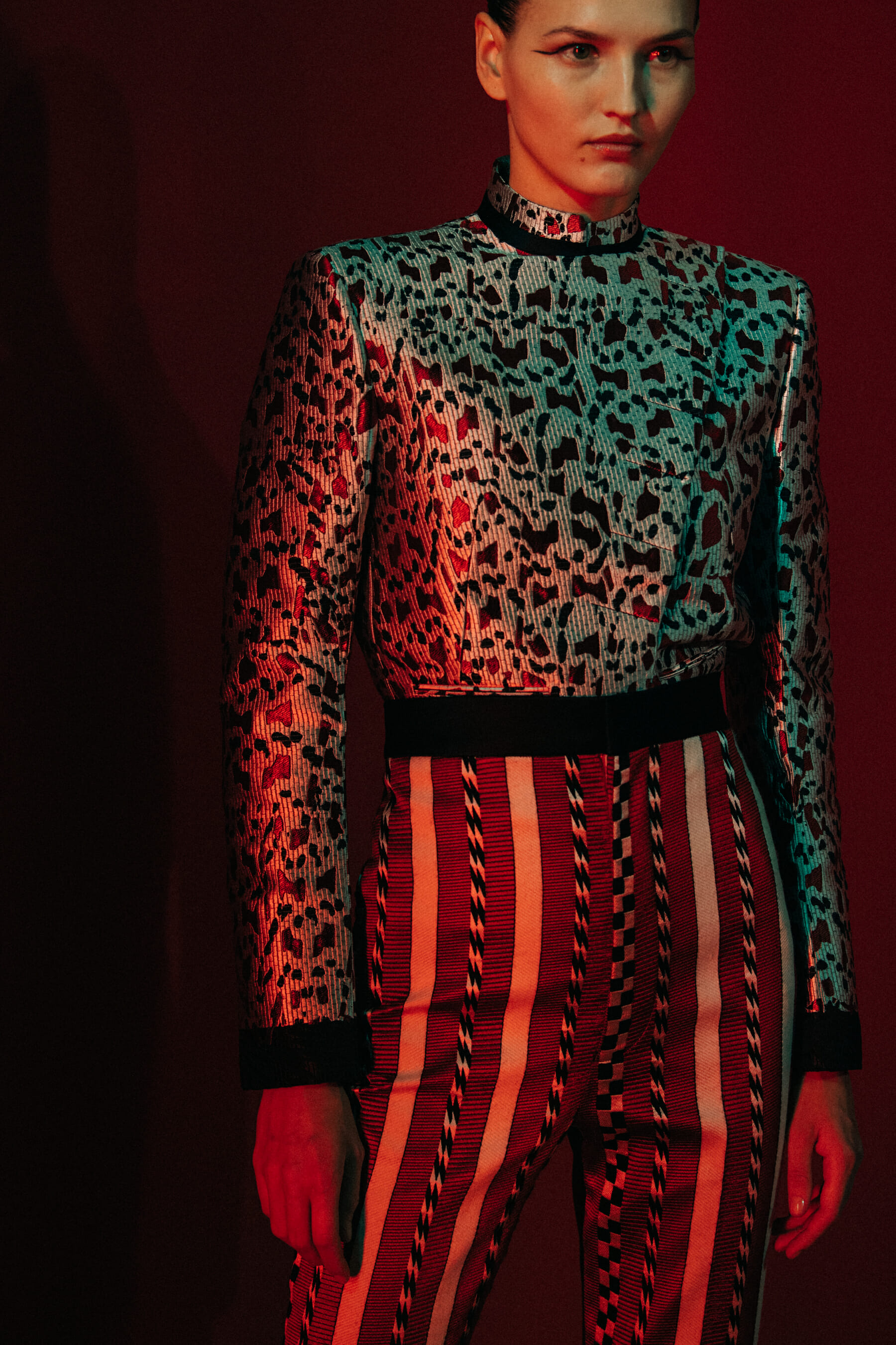 Katlin Aas backstage at Haider Ackermann