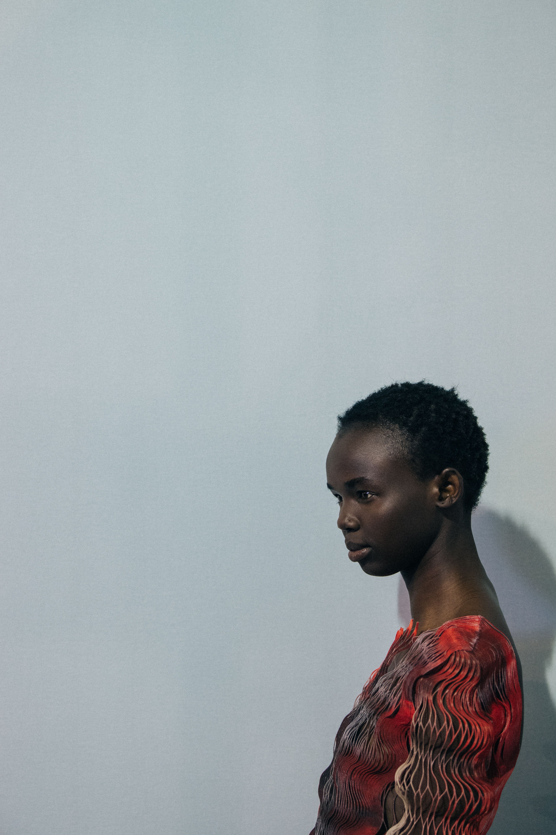 Achol Akiima Ajak backstage at Iris van Herpen