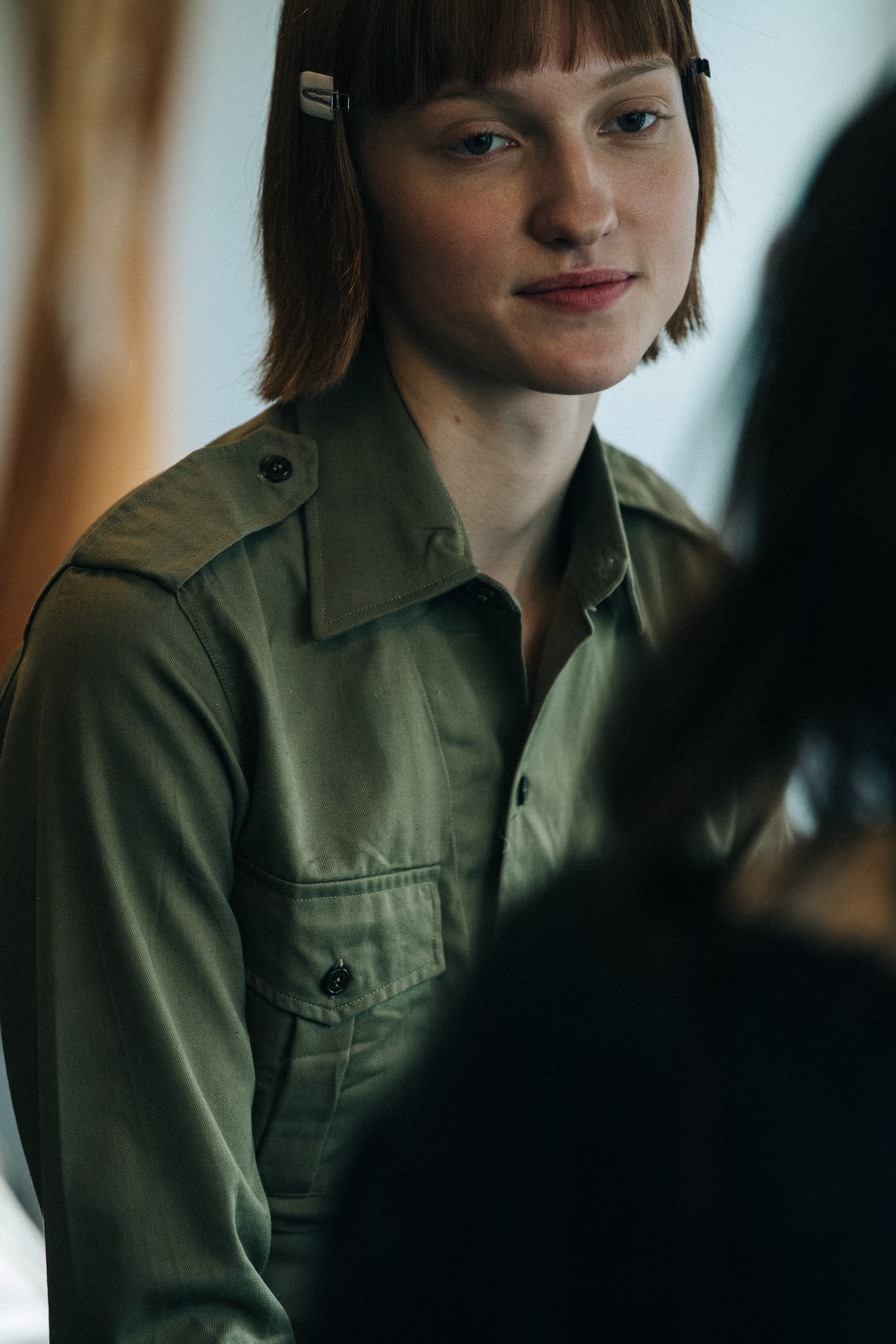 Ina Maribo Jensen backstage at J.Lindeberg
