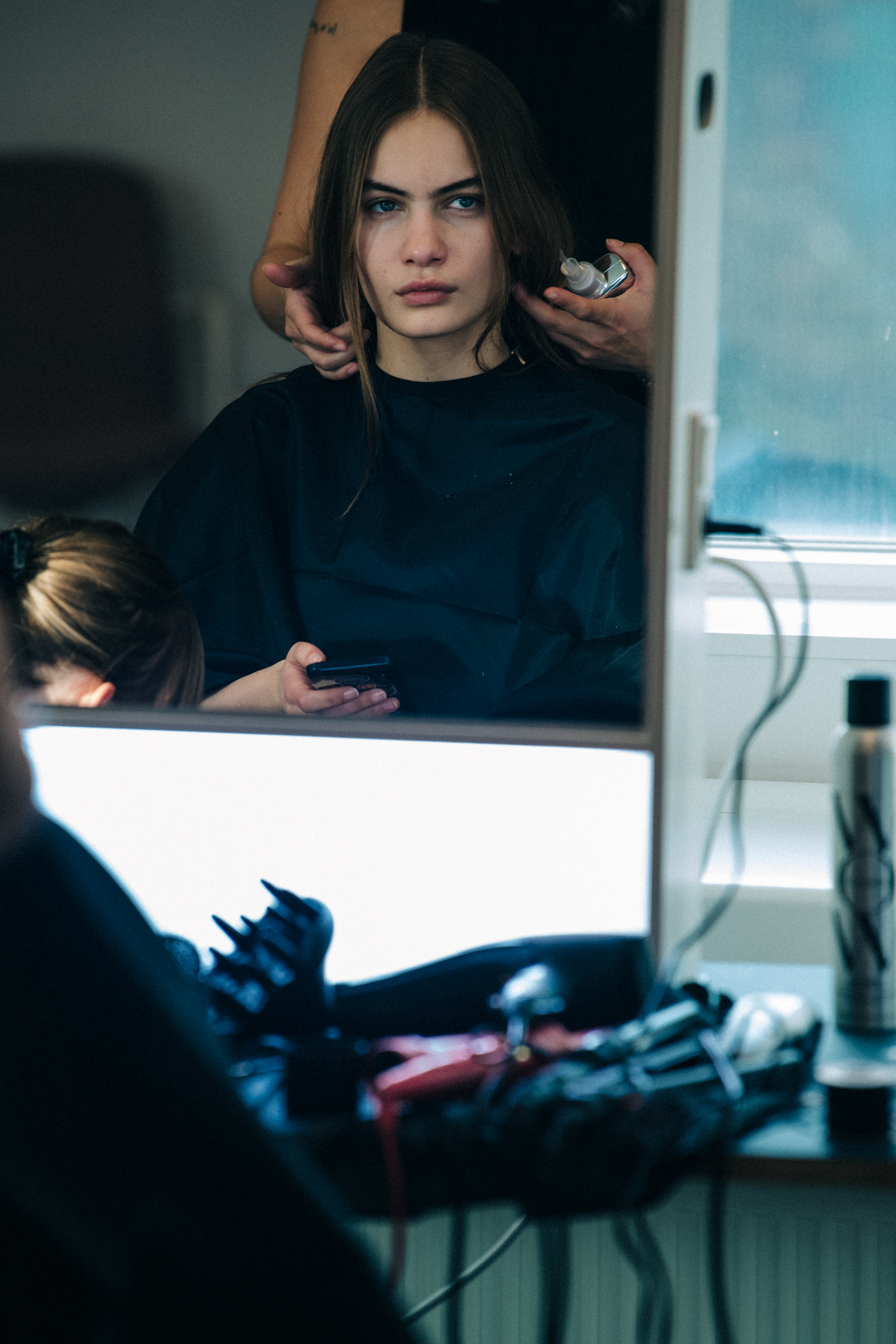 Nina Marker backstage at J.Lindeberg