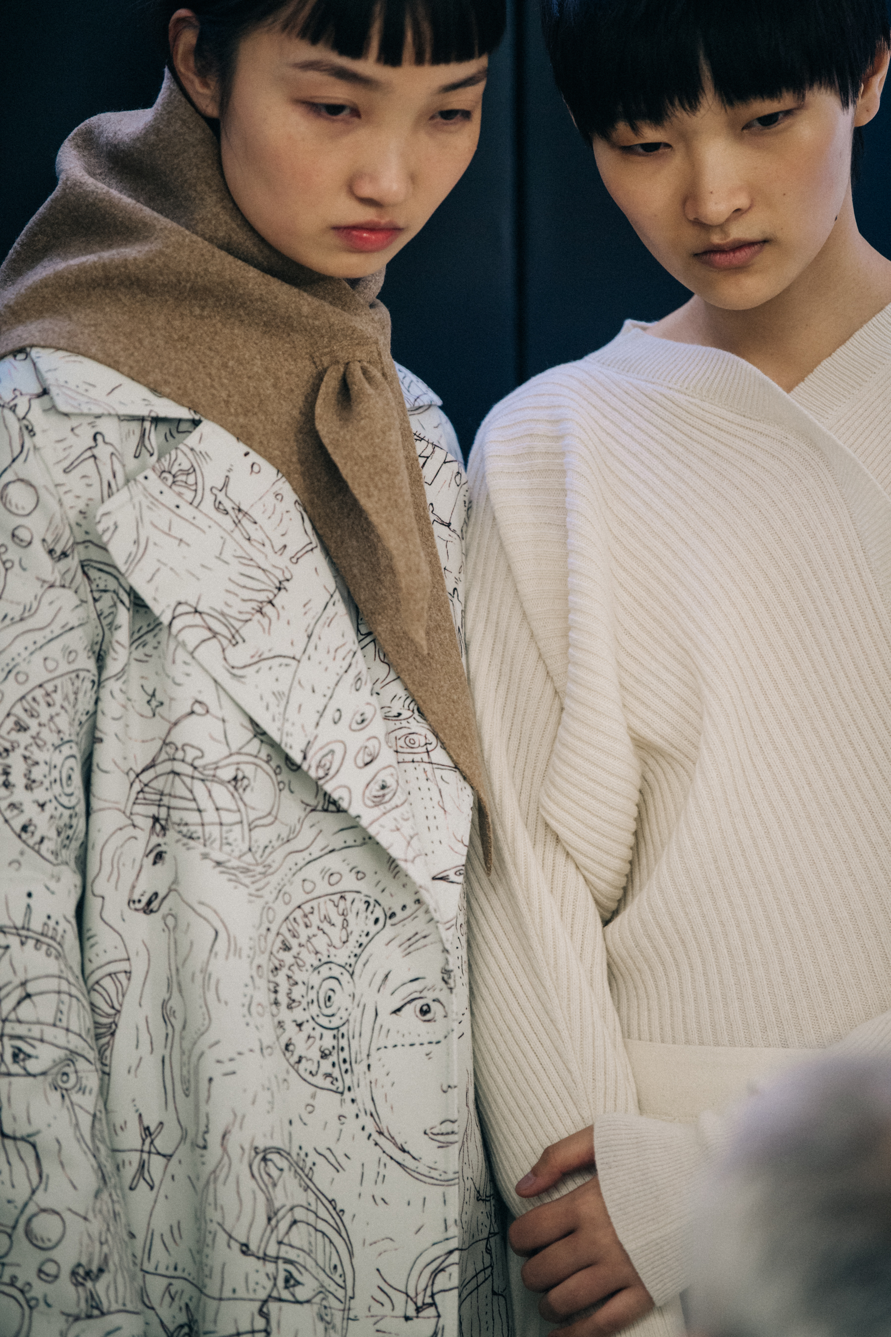 Lei Qin backstage at Nehera