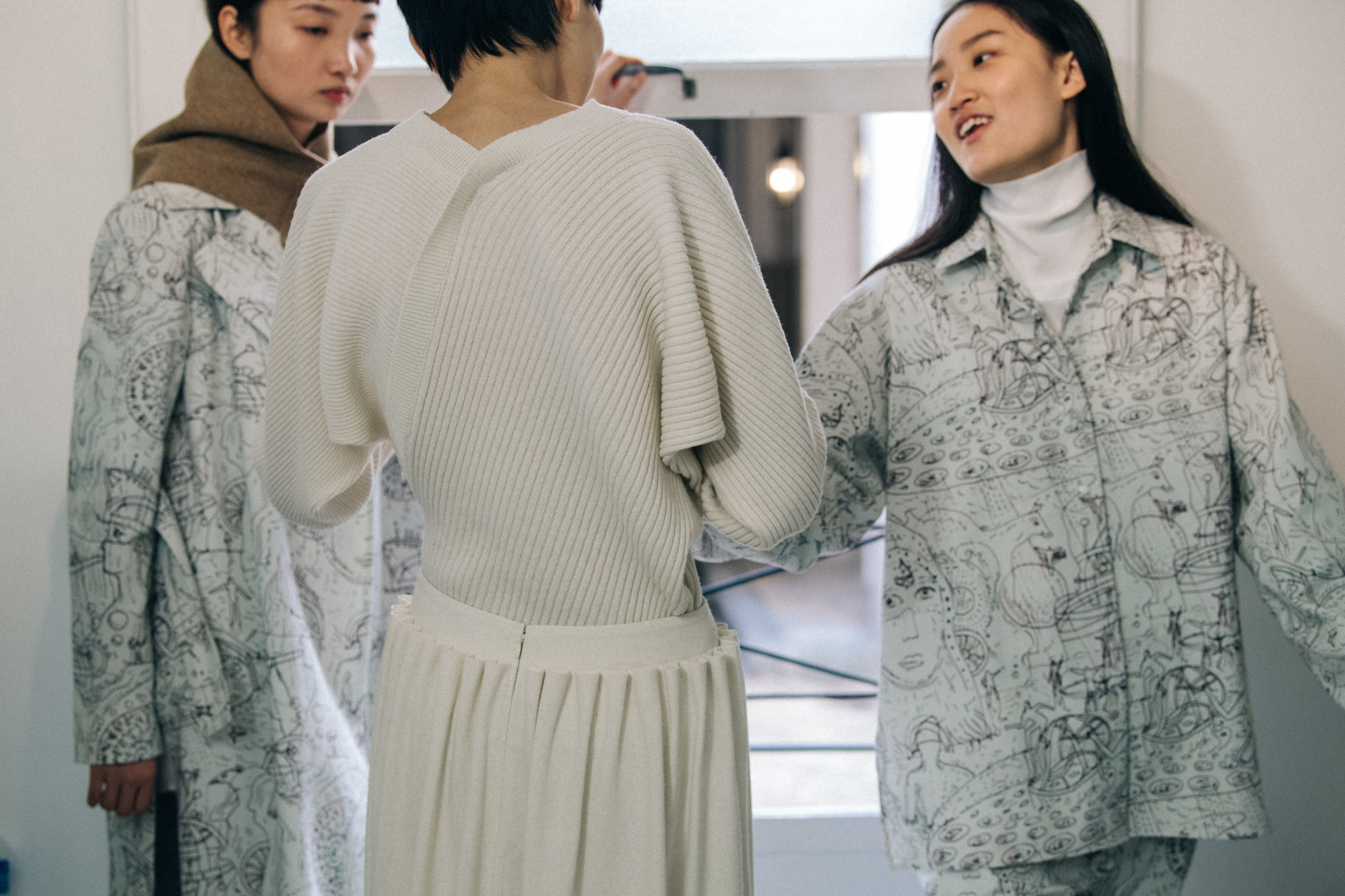 Models backstage at Nehera