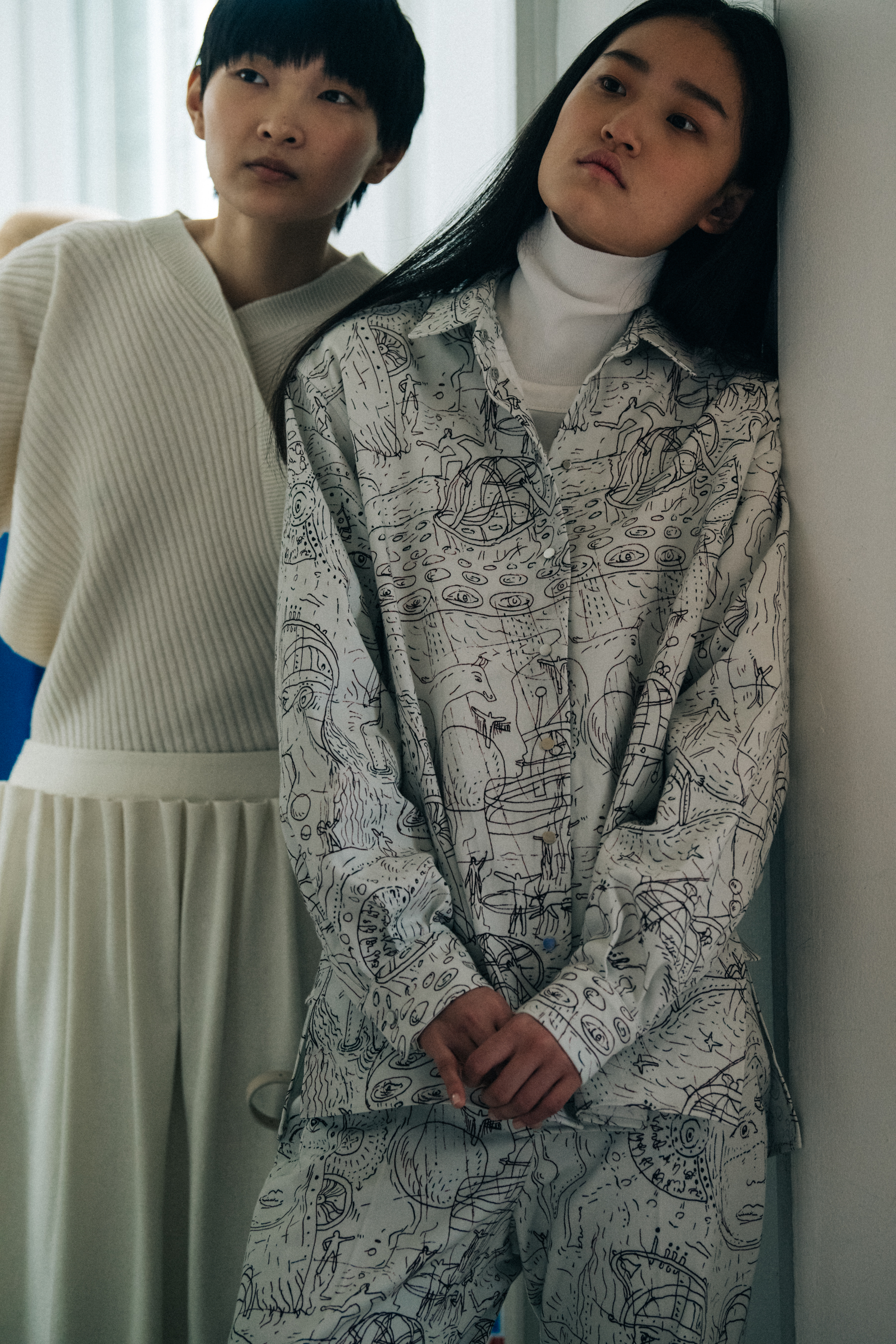 Yirou Zhou backstage at Nehera
