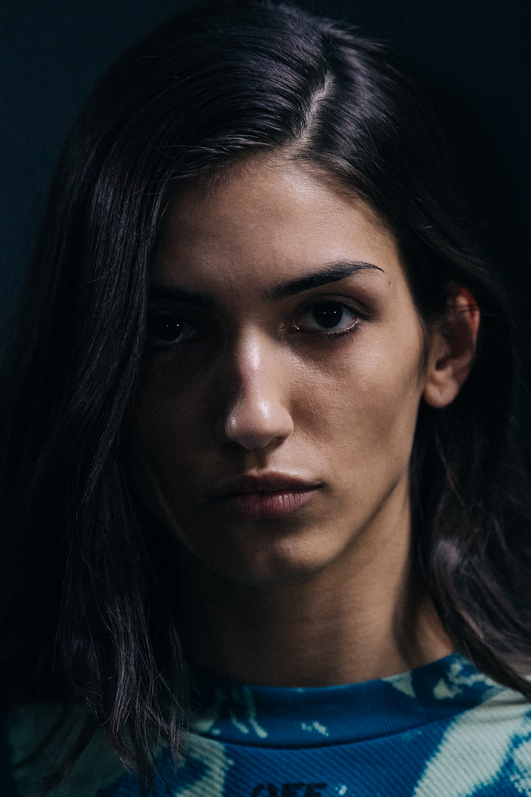 Iva Vrban backstage at Off-White