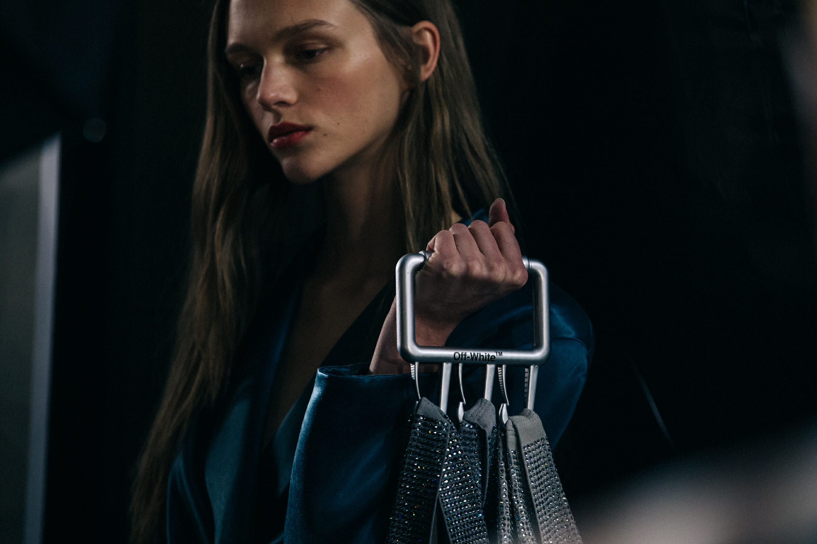 Natalie Ogg backstage at Off-White