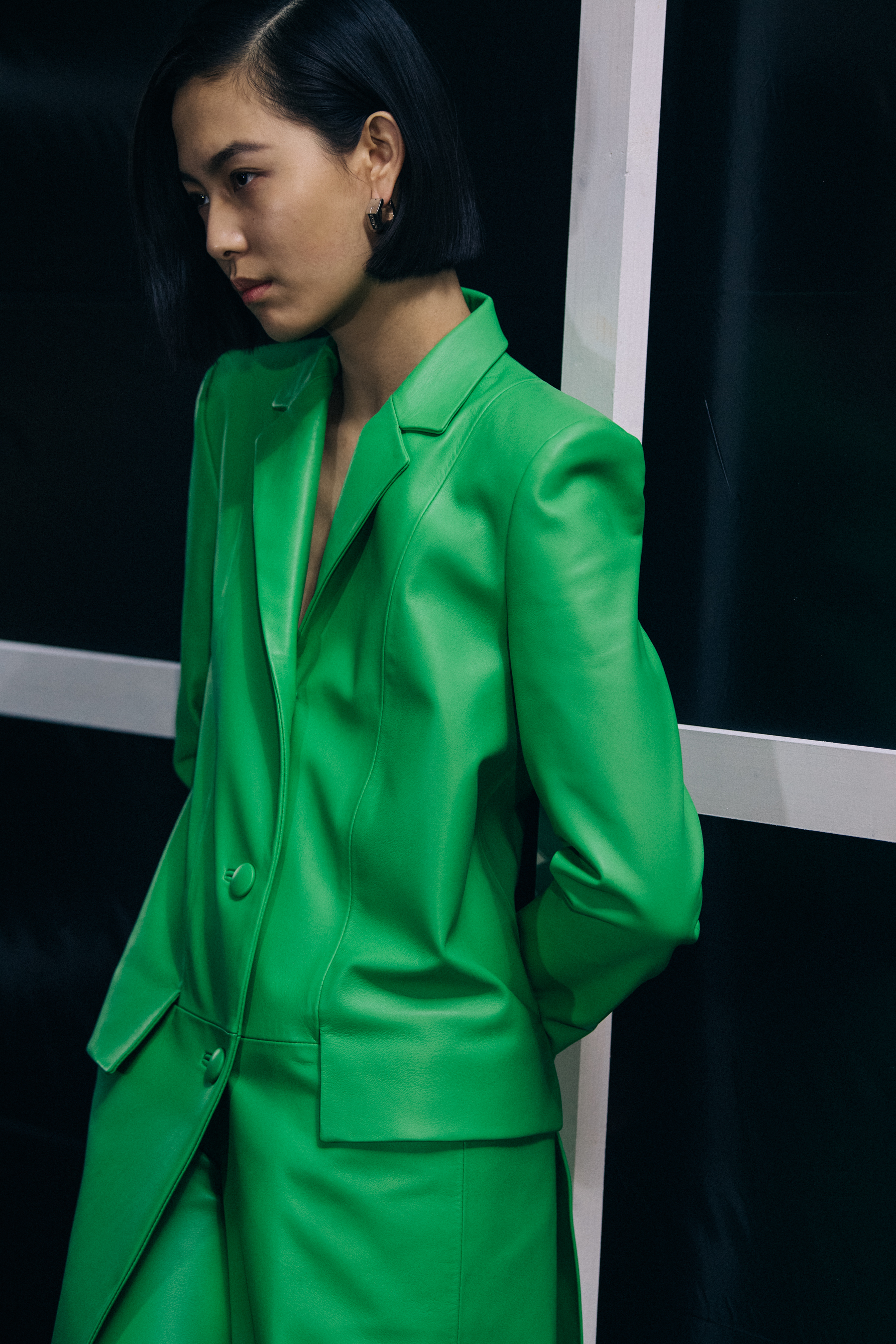 Jiali Zhao backstage at Off-White