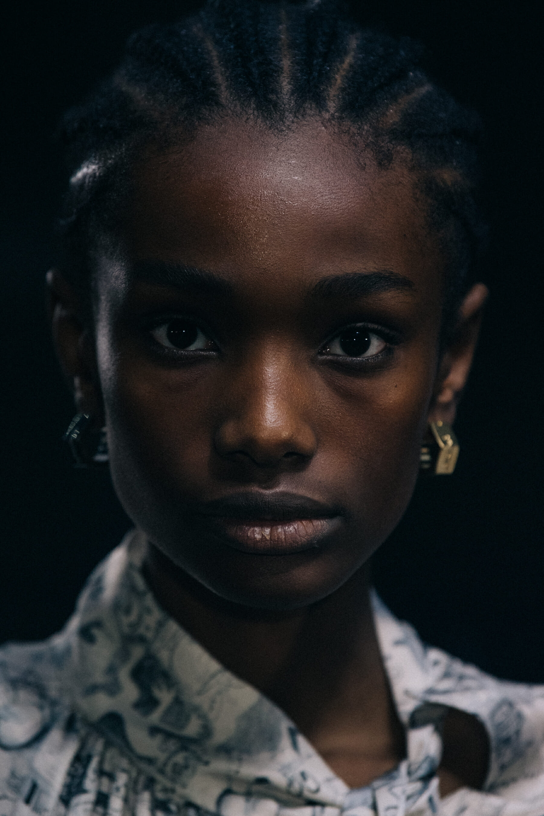 Imari Karanja backstage at Off-White