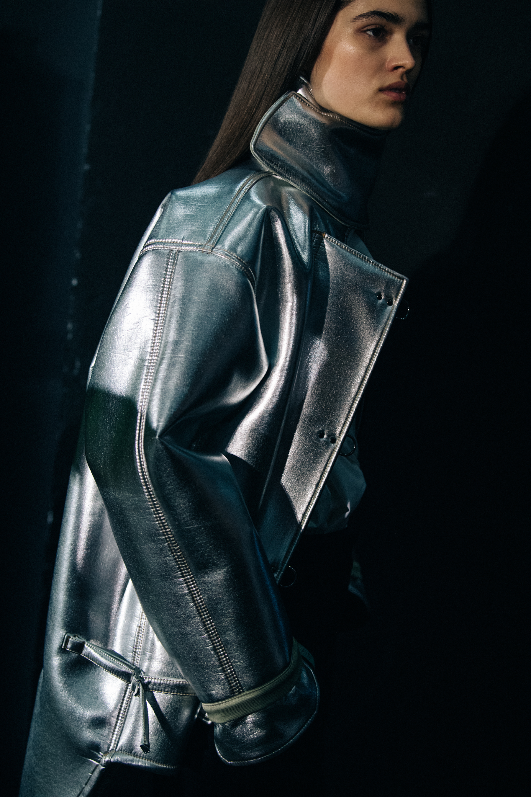 Alexandra Micu backstage at Off-White