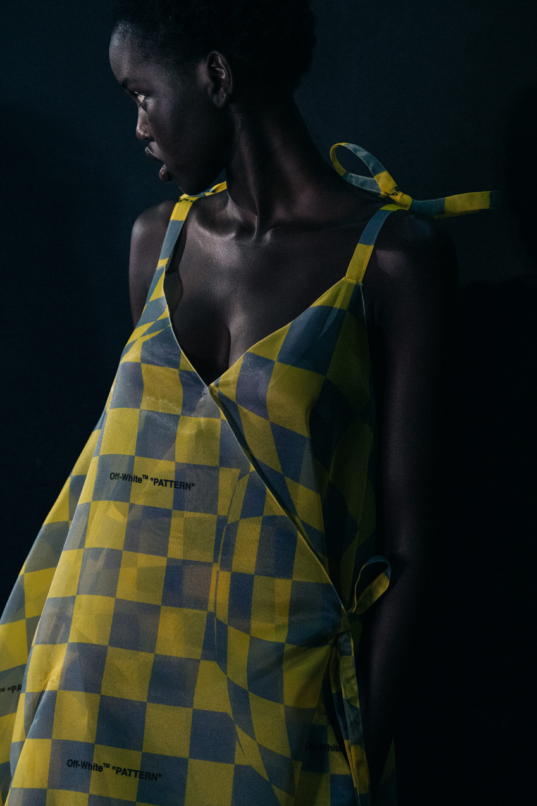 Adut Akech Bior backstage at Off-White