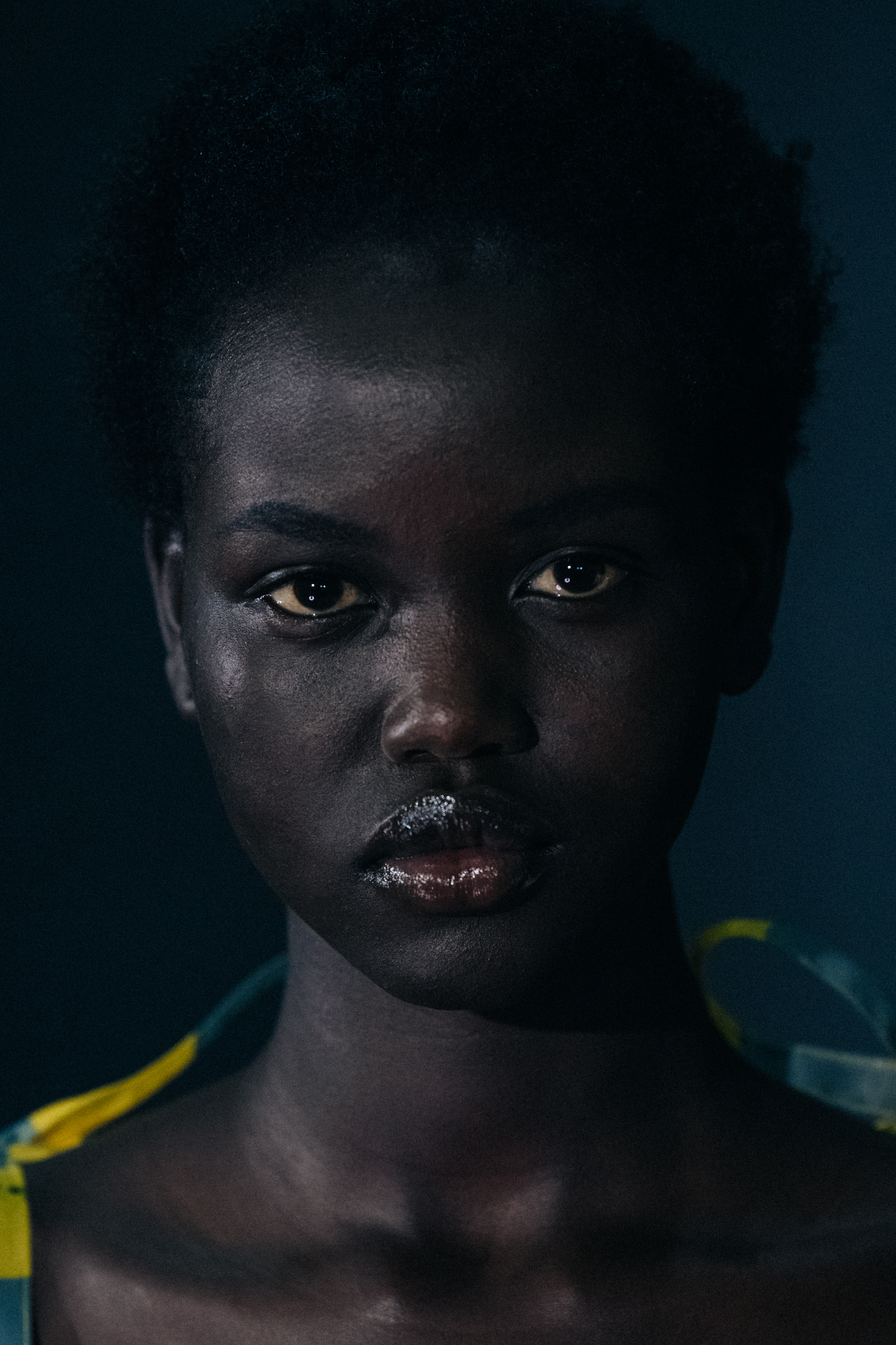 Adut Akech Bior backstage at Off-White