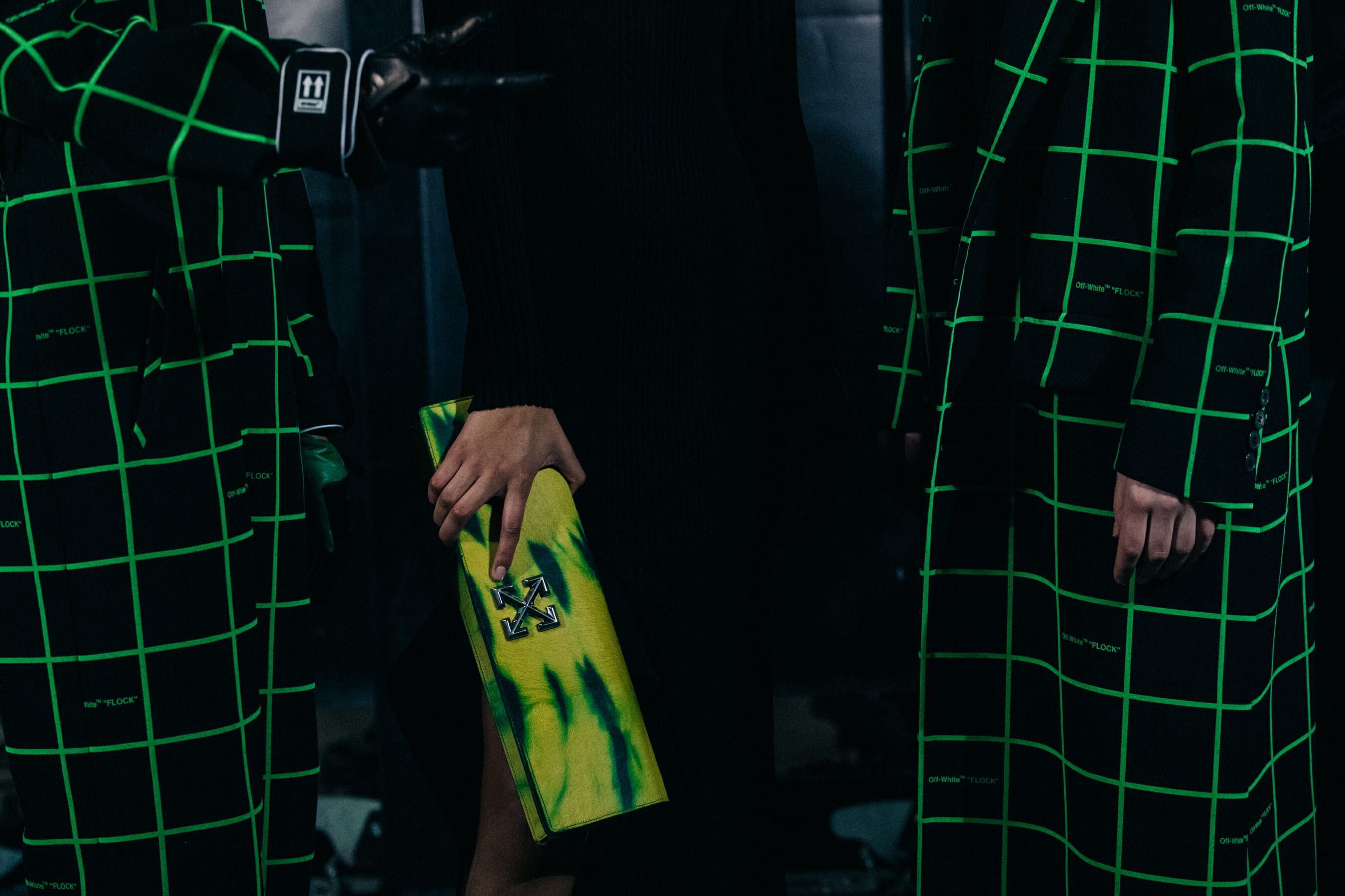 Models wearing check at Off-White