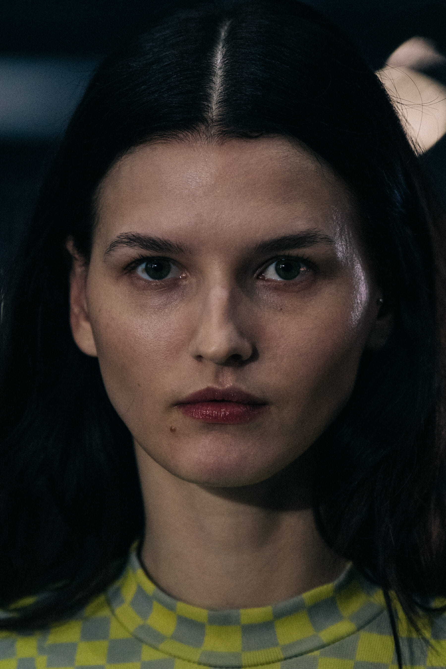 Katlin Aas backstage at Off-White