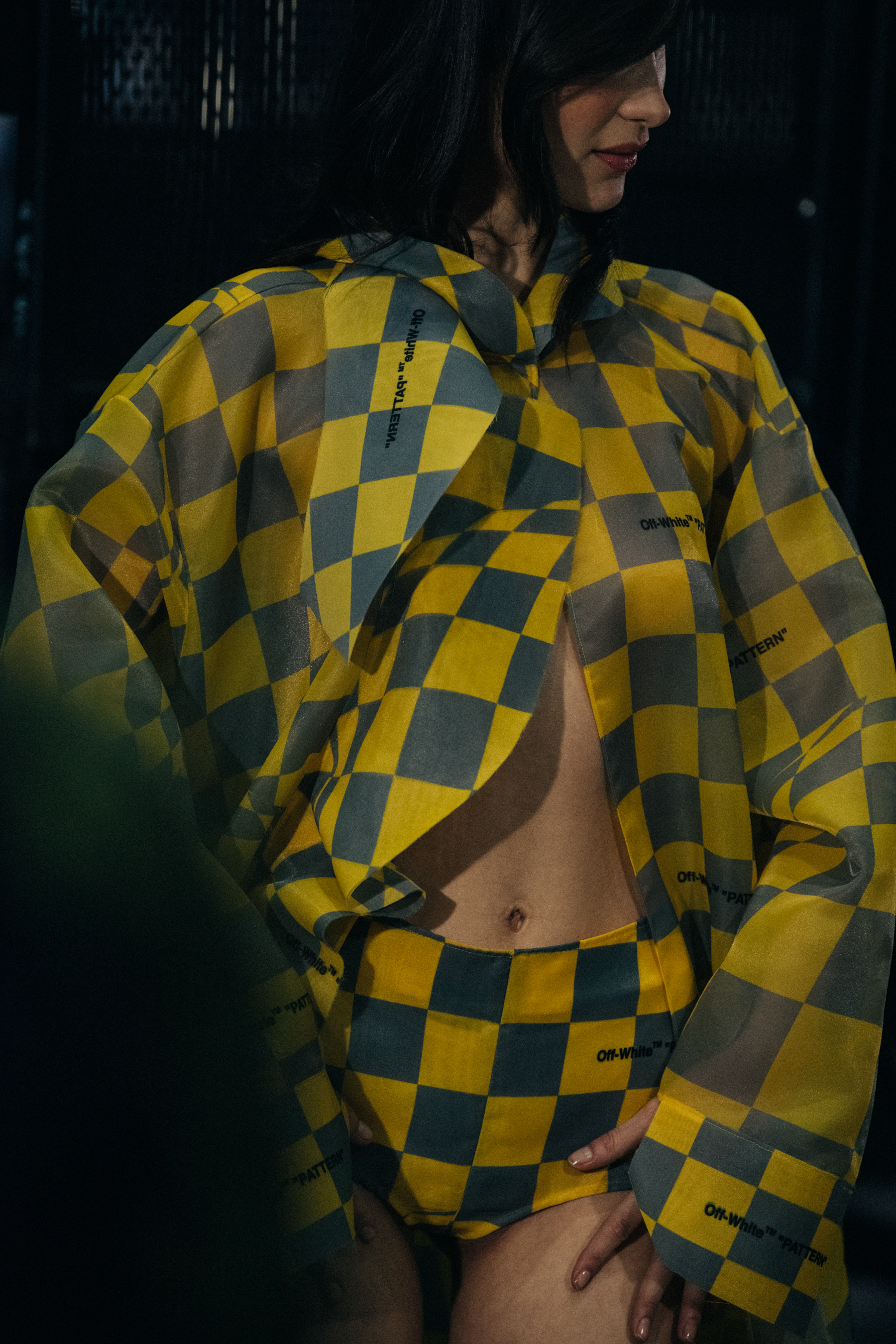 Bella Hadid backstage at Off-White