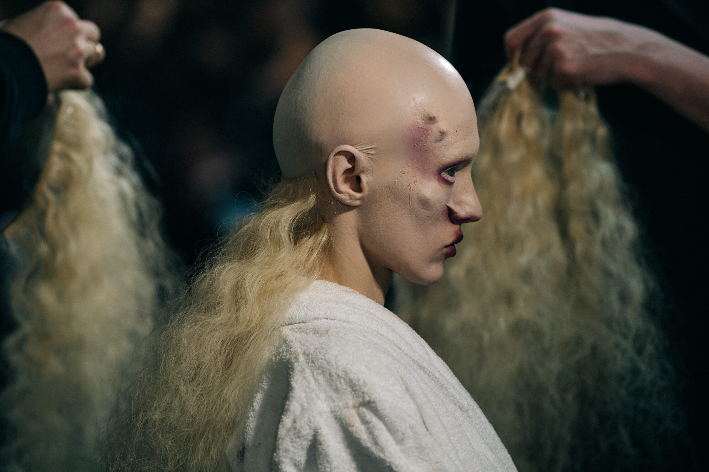 Deila Deidei backstage at Rick Owens