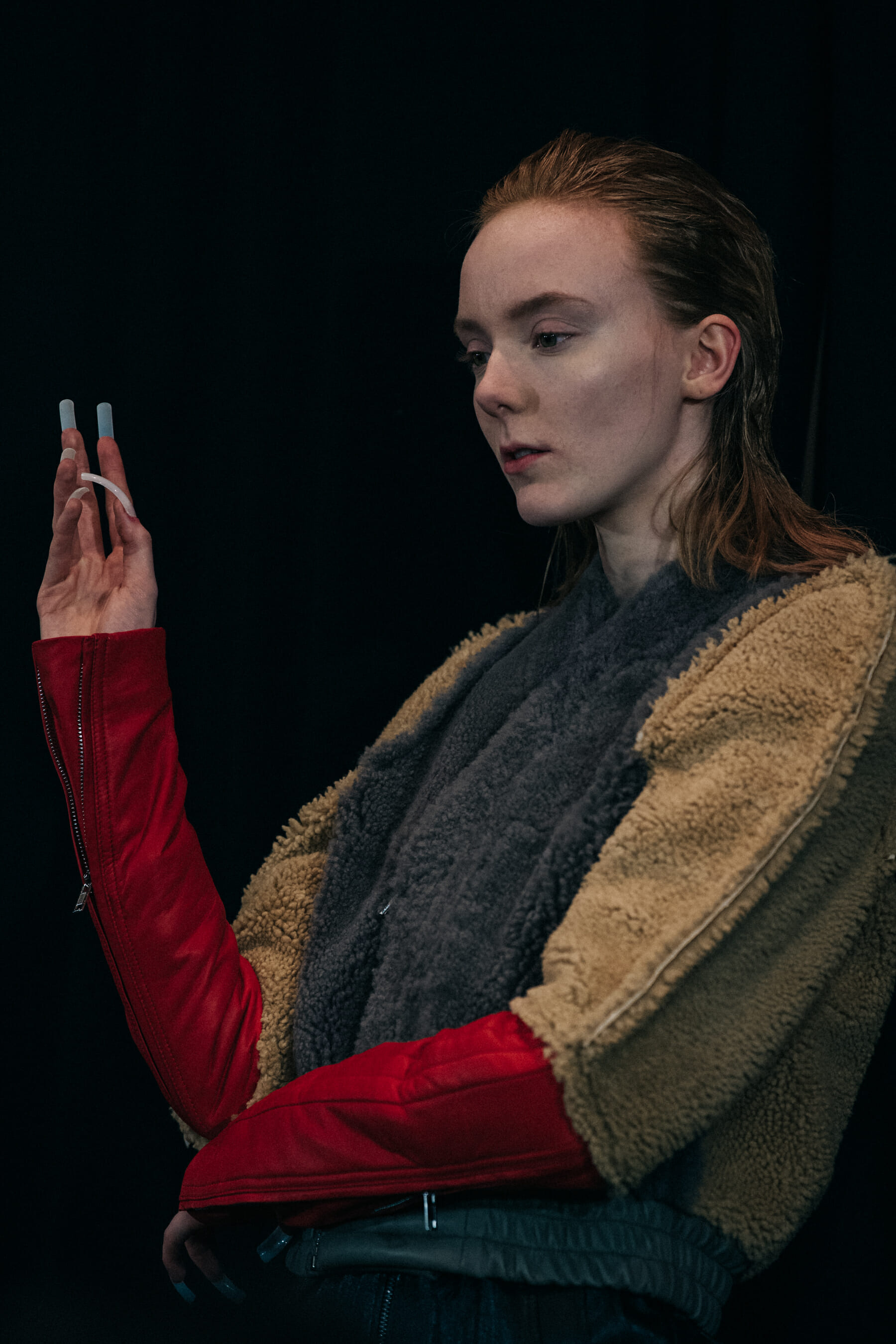 Model with long nails at Rick Owens