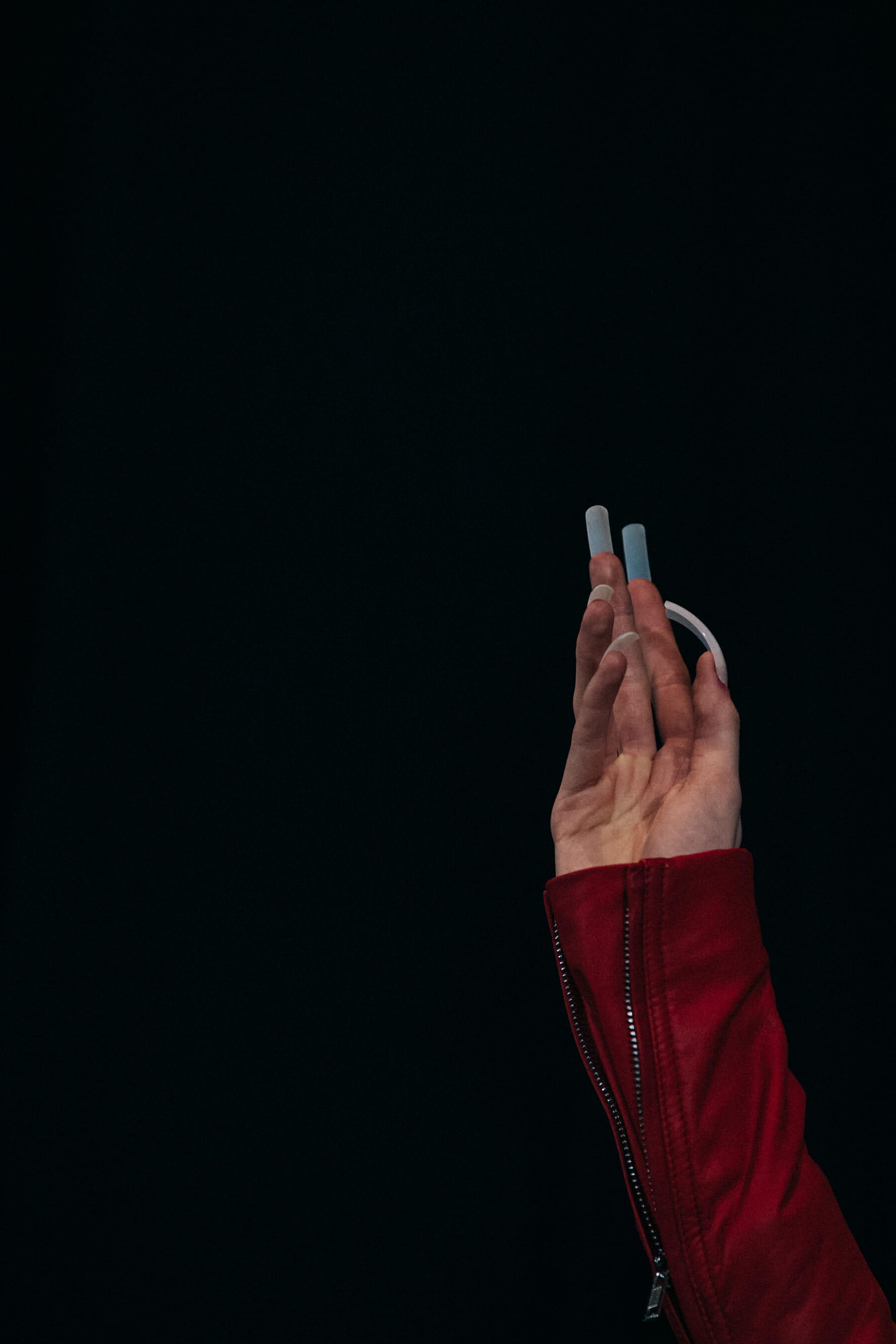Model with long nails at Rick Owens