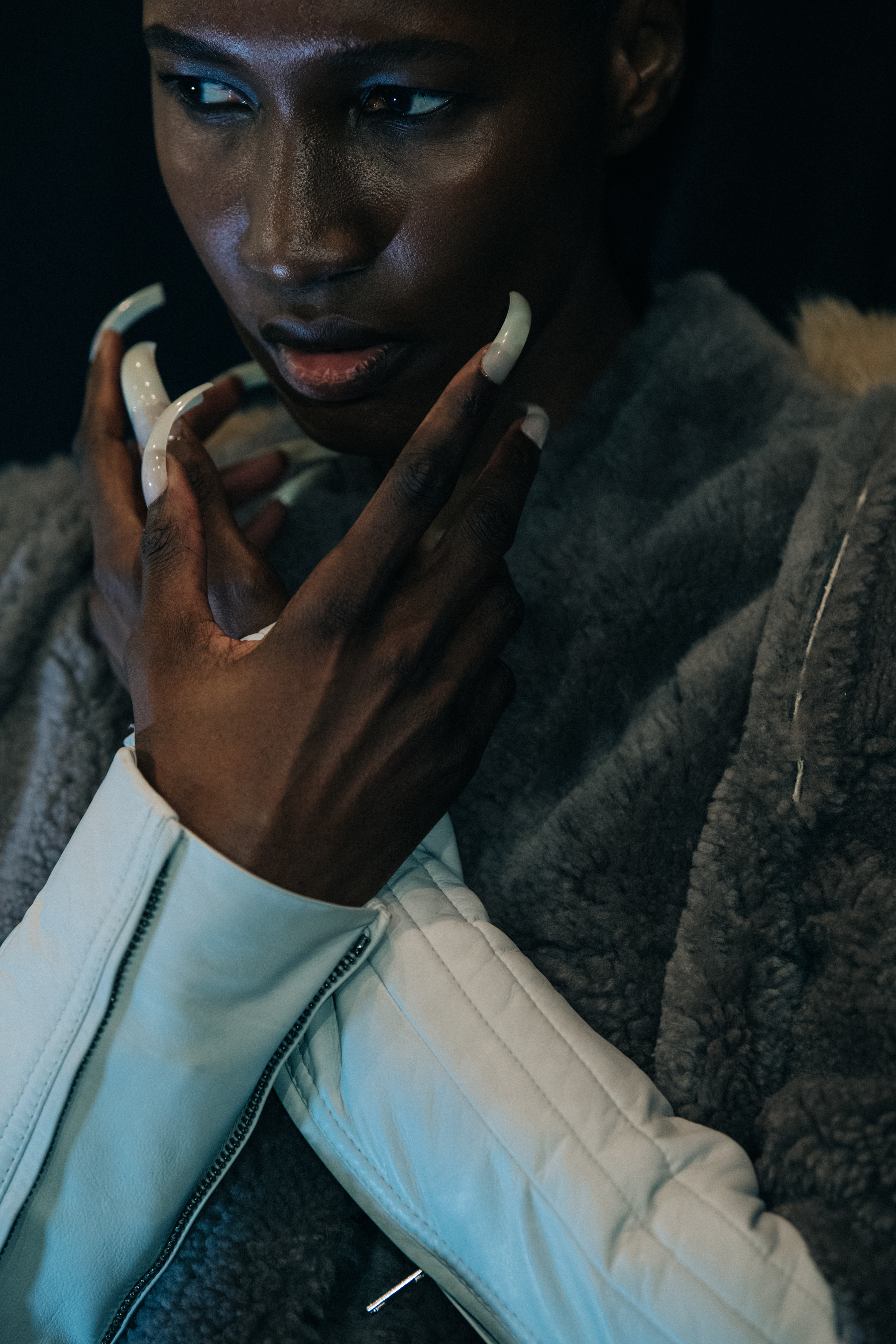 Nana Keita backstage at Rick Owens