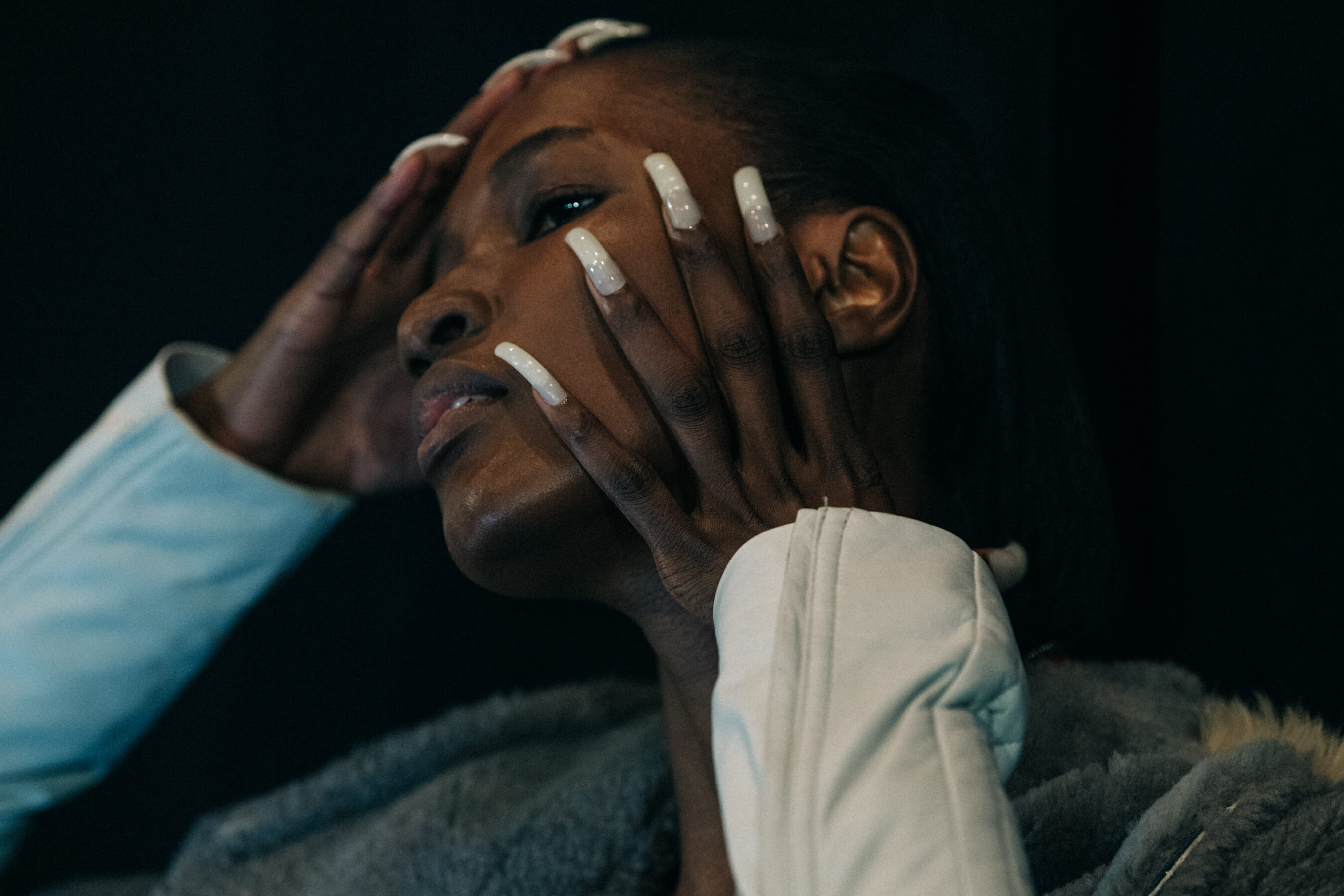 Nana Keita backstage at Rick Owens