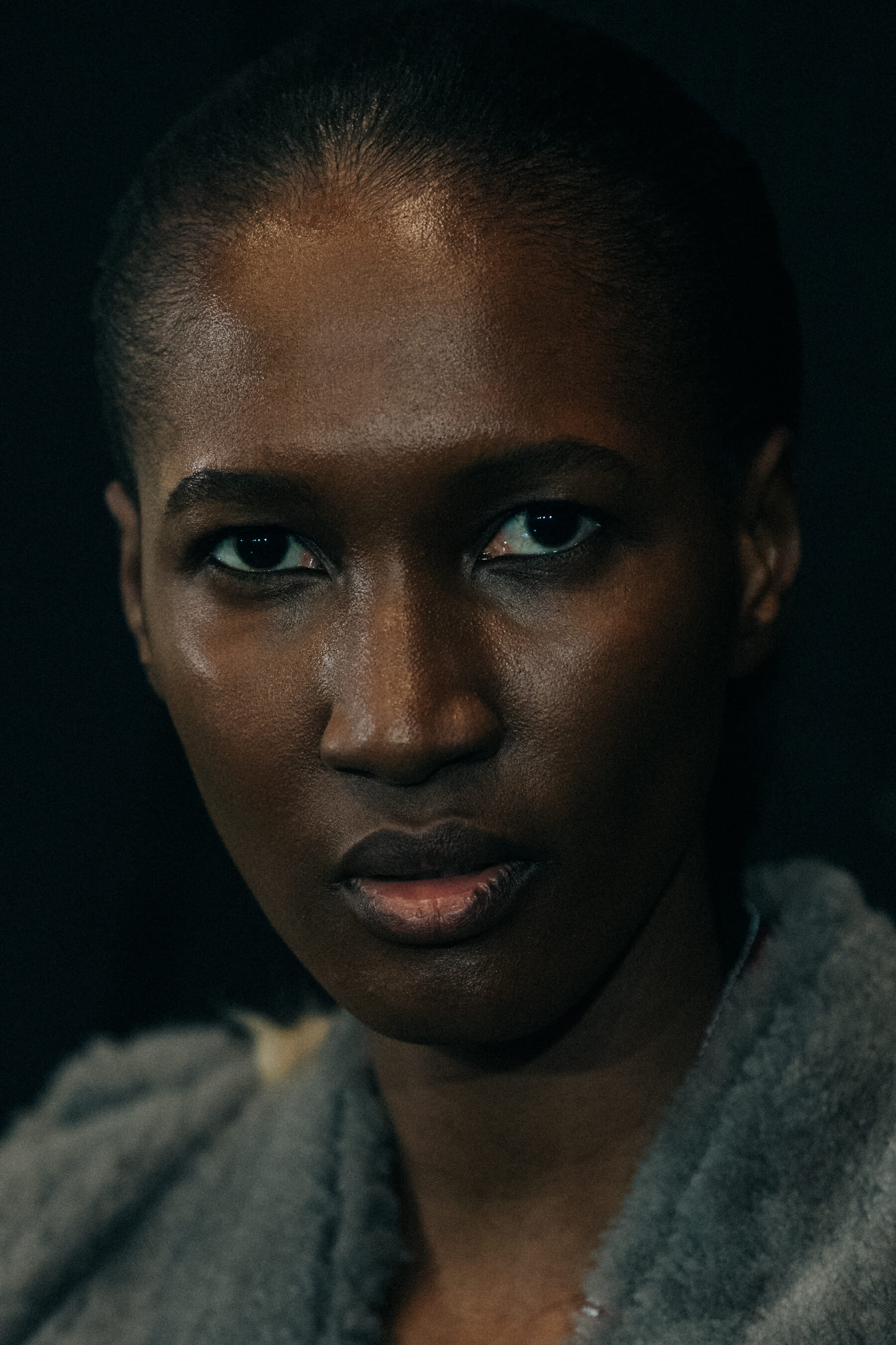 Nana Keita backstage at Rick Owens
