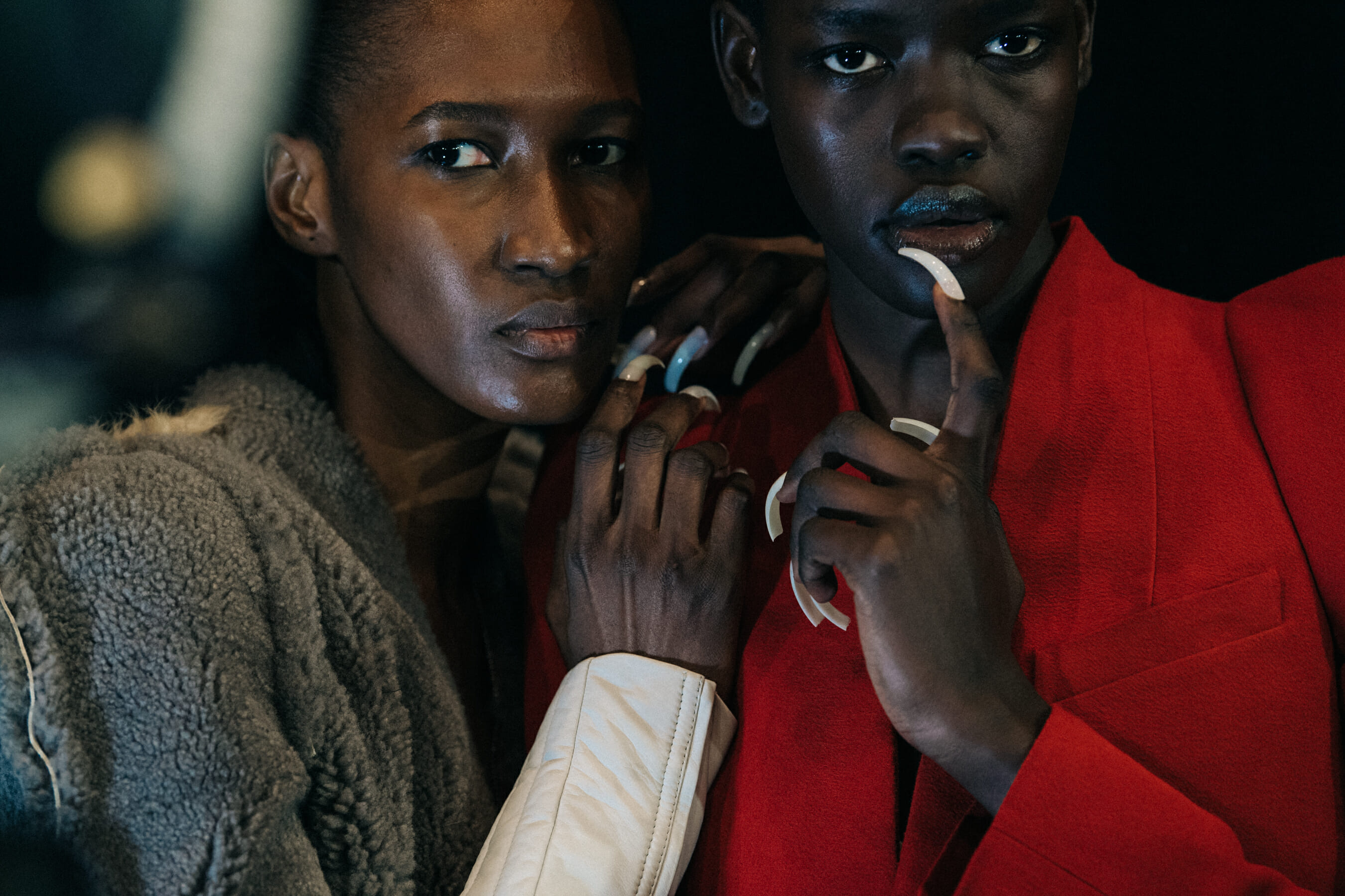 Nana Keita backstage at Rick Owens