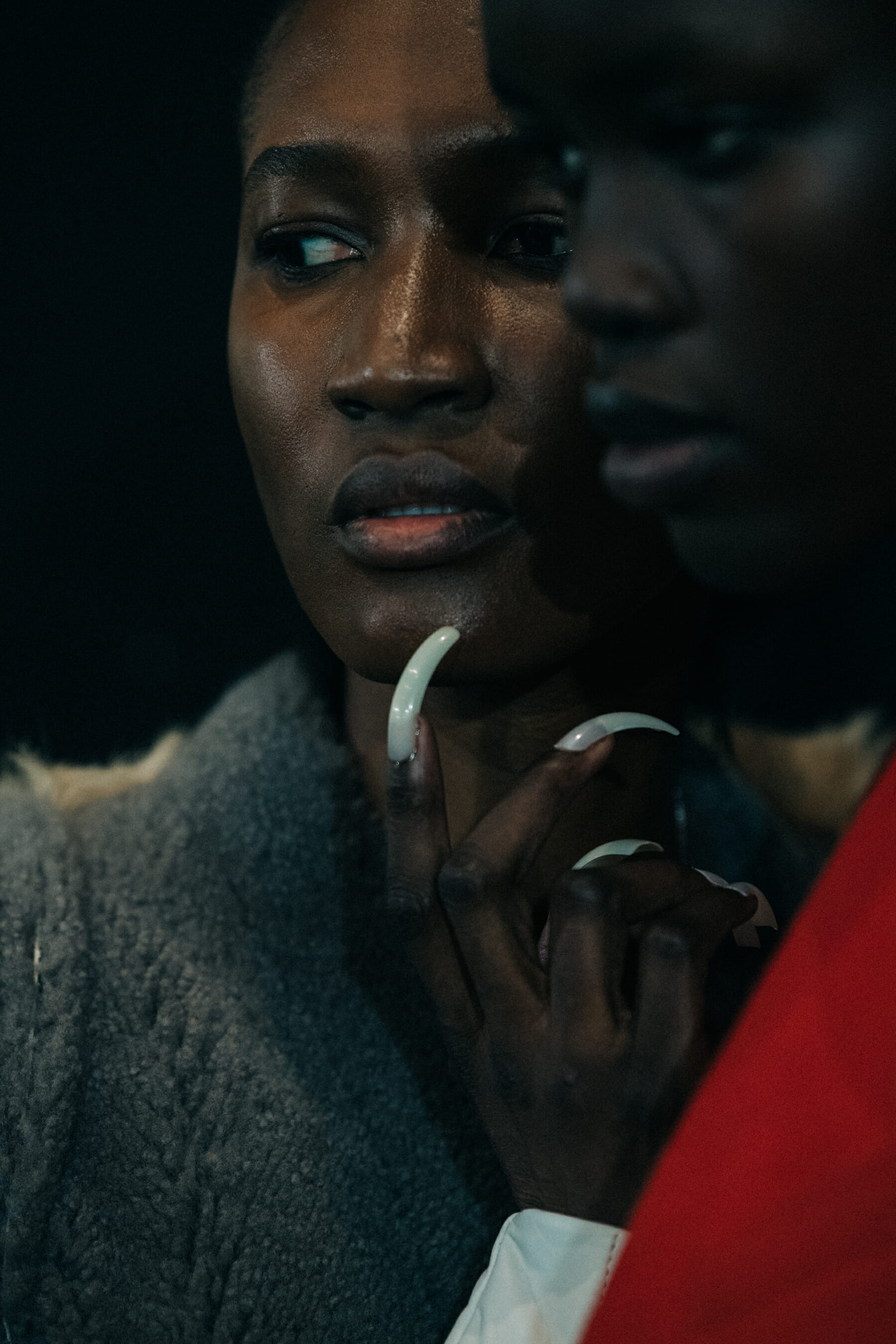 Nana Keita backstage at Rick Owens