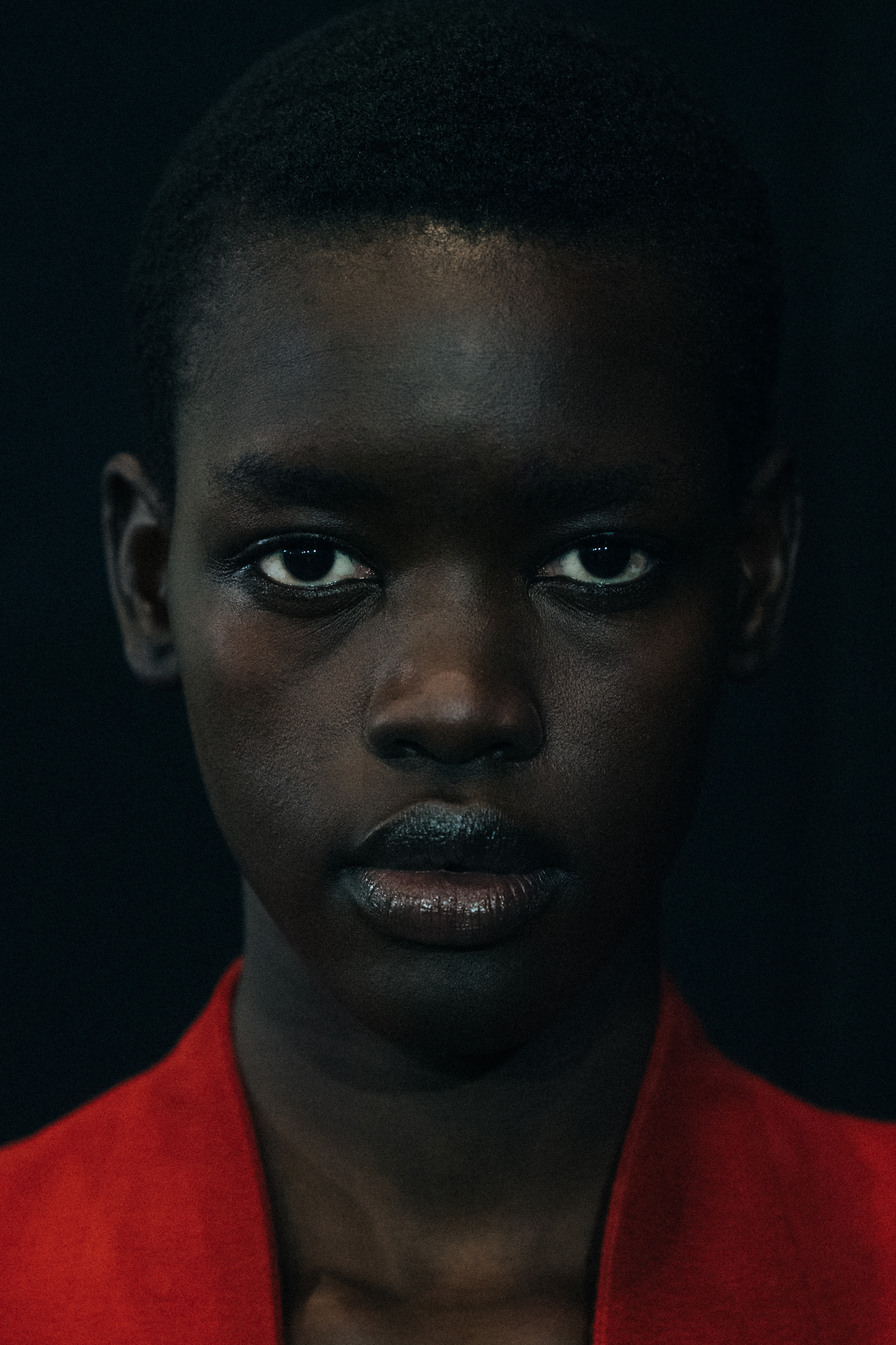 Ayak Veronica Bior backstage at Rick Owens