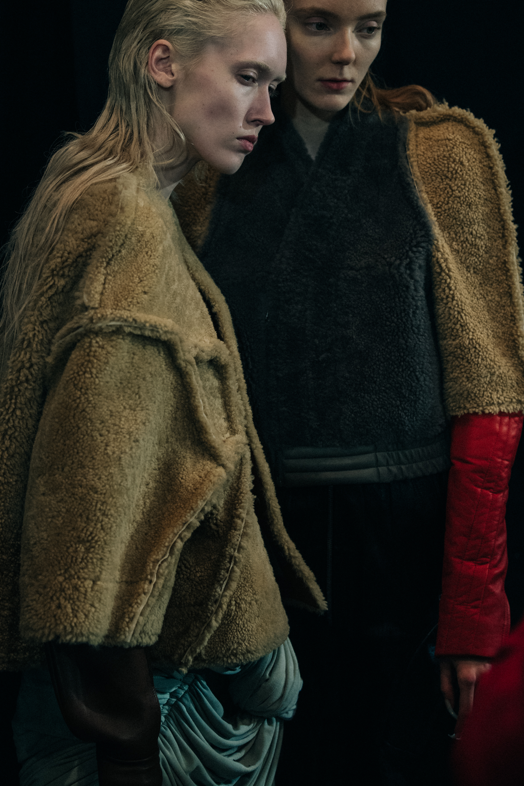 Halo Berge backstage at Rick Owens