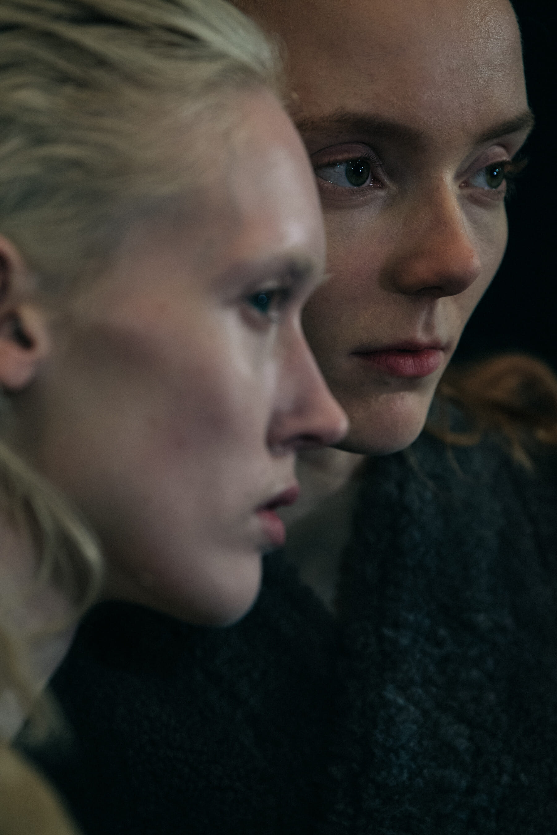 Halo Berge backstage at Rick Owens