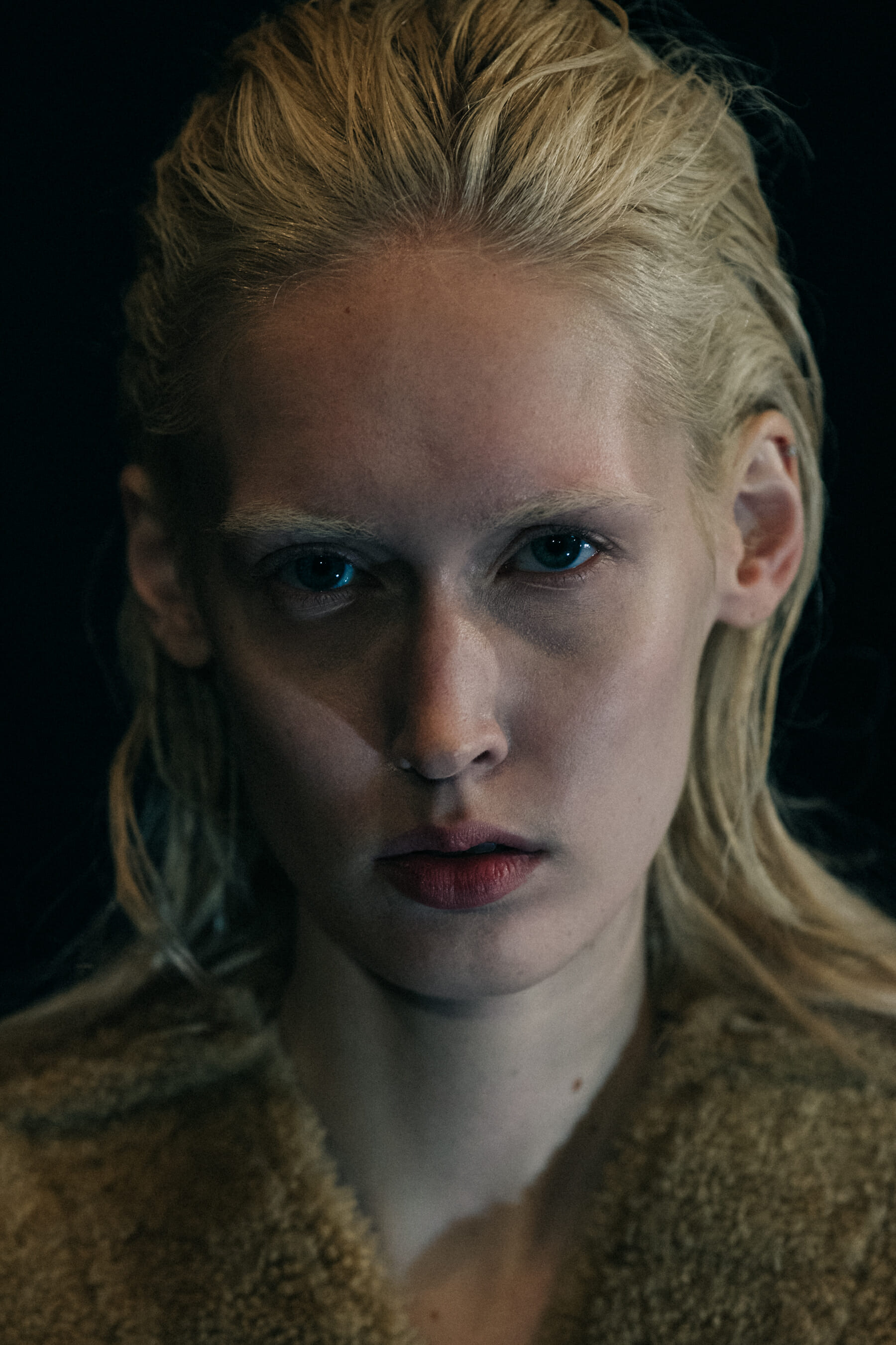 Halo Berge backstage at Rick Owens