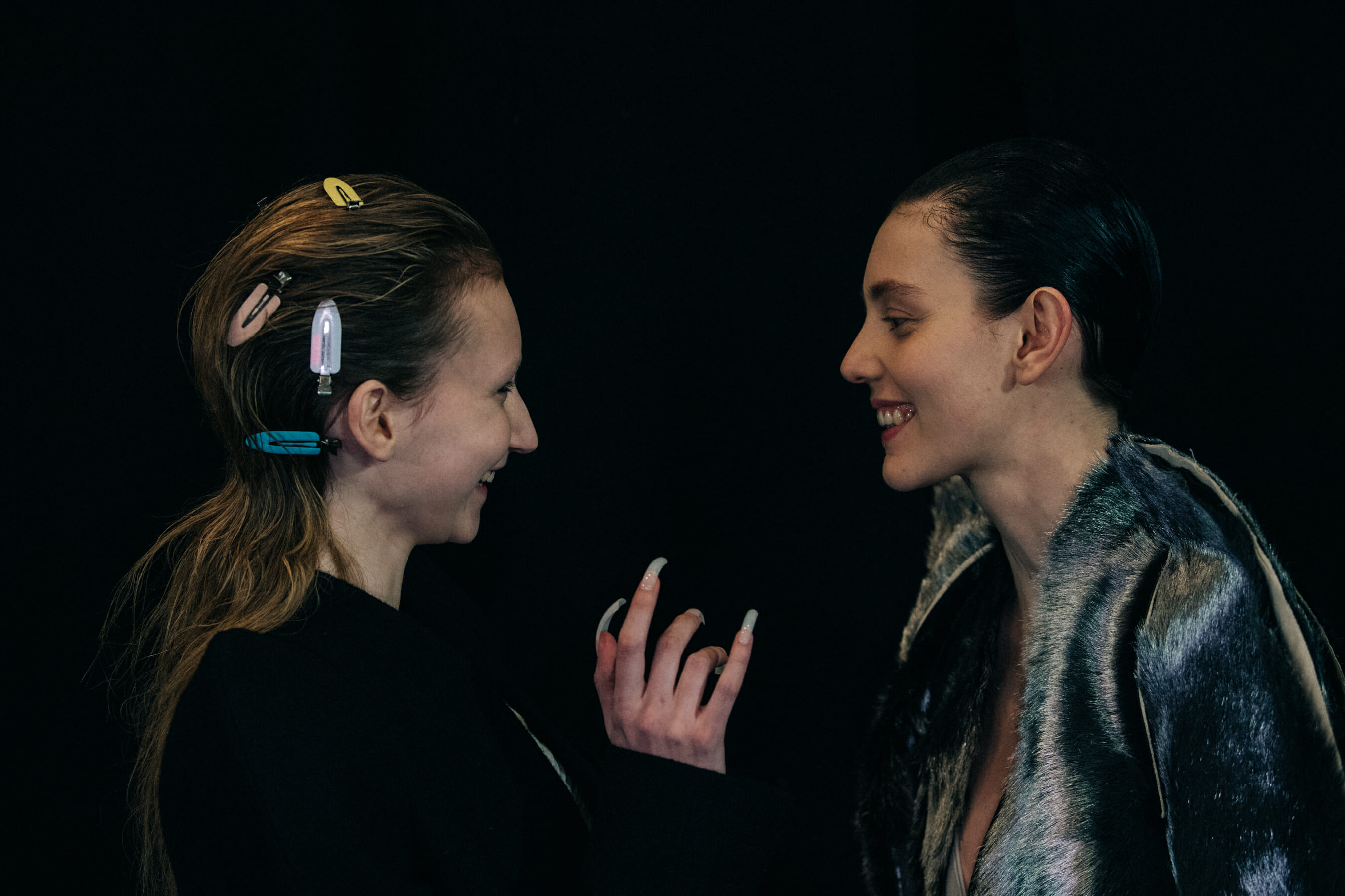 Andrea Gutierrez backstage at Rick Owens