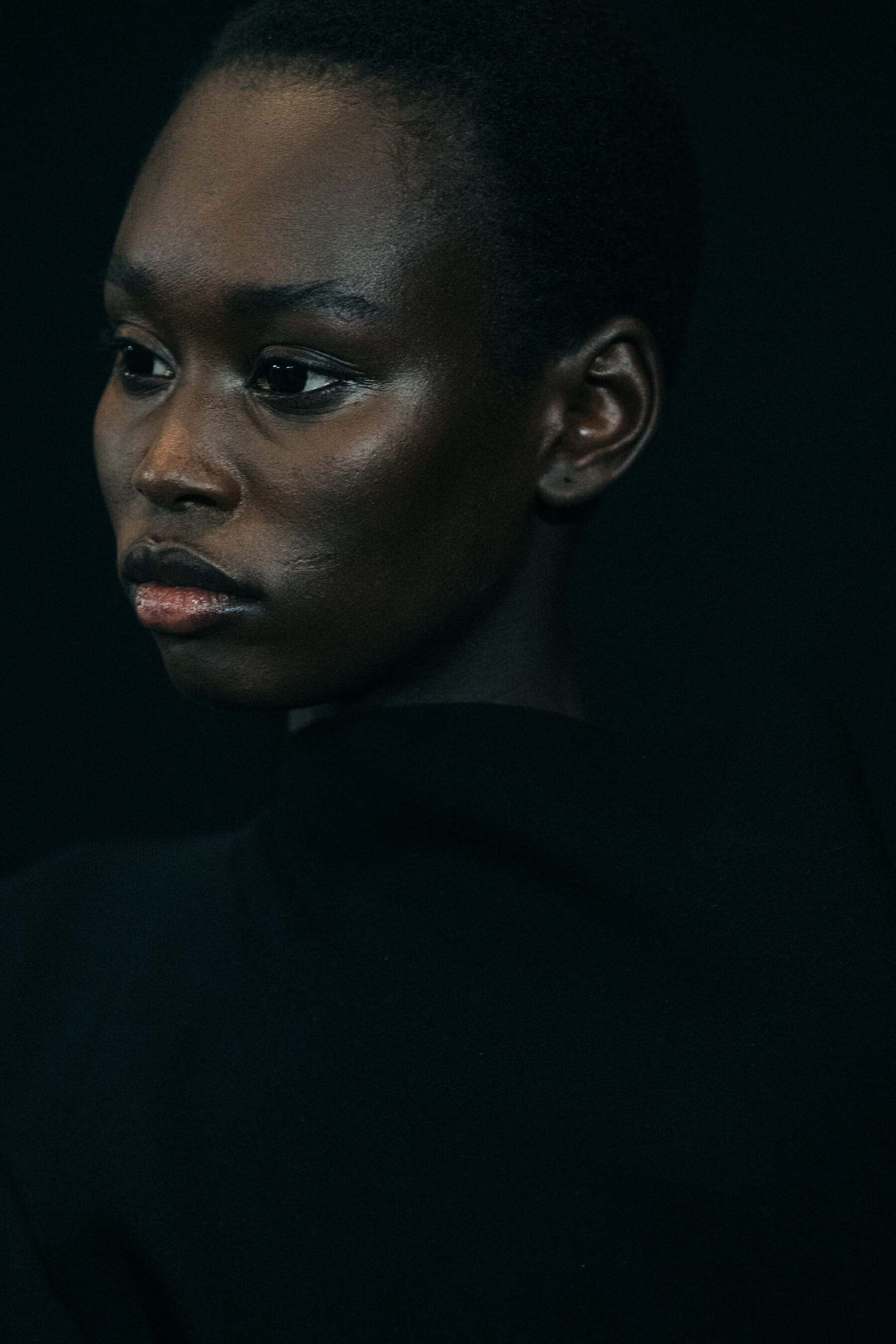 Sabah Koj backstage at Rick Owens