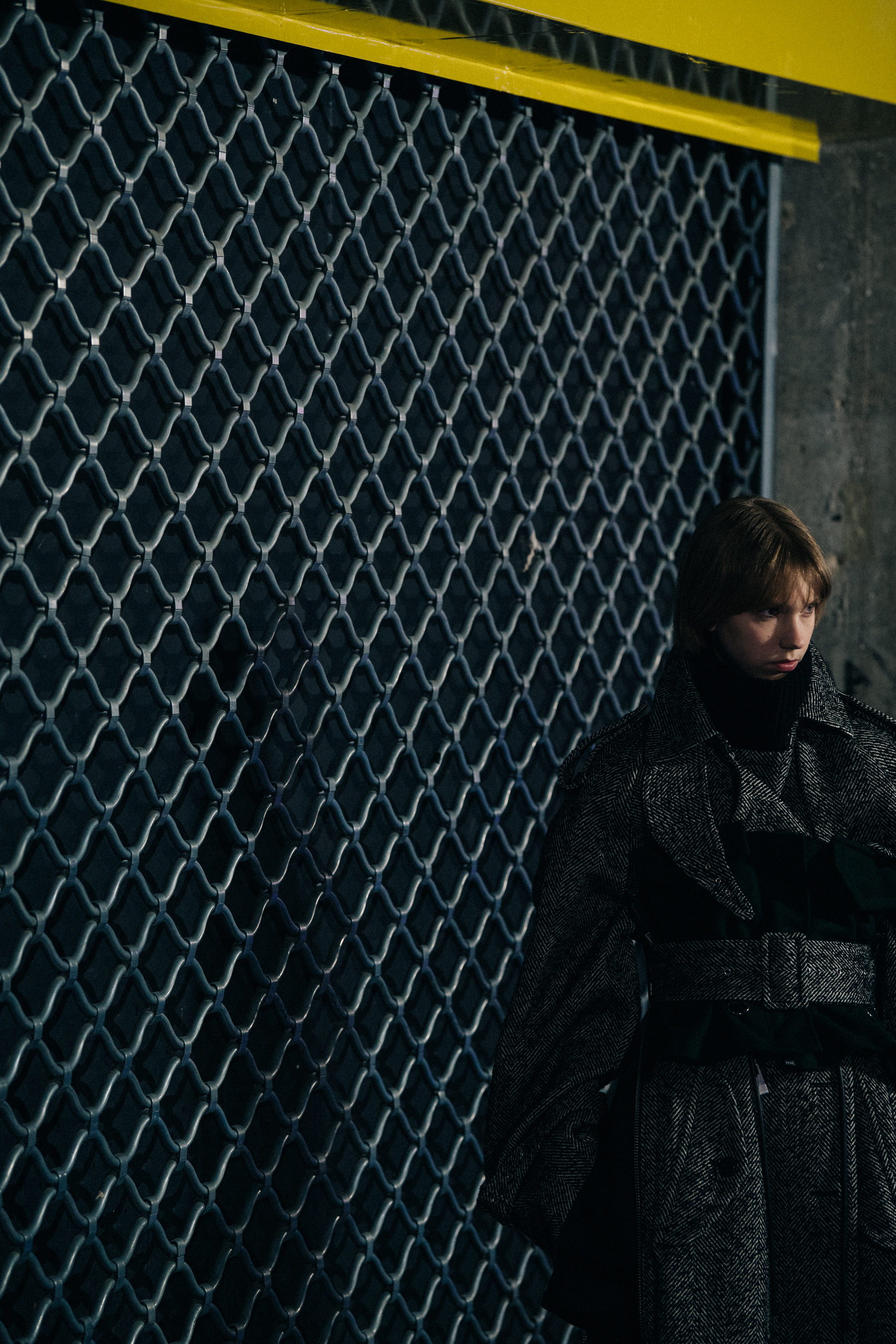 Bente Oort backstage at Sacai